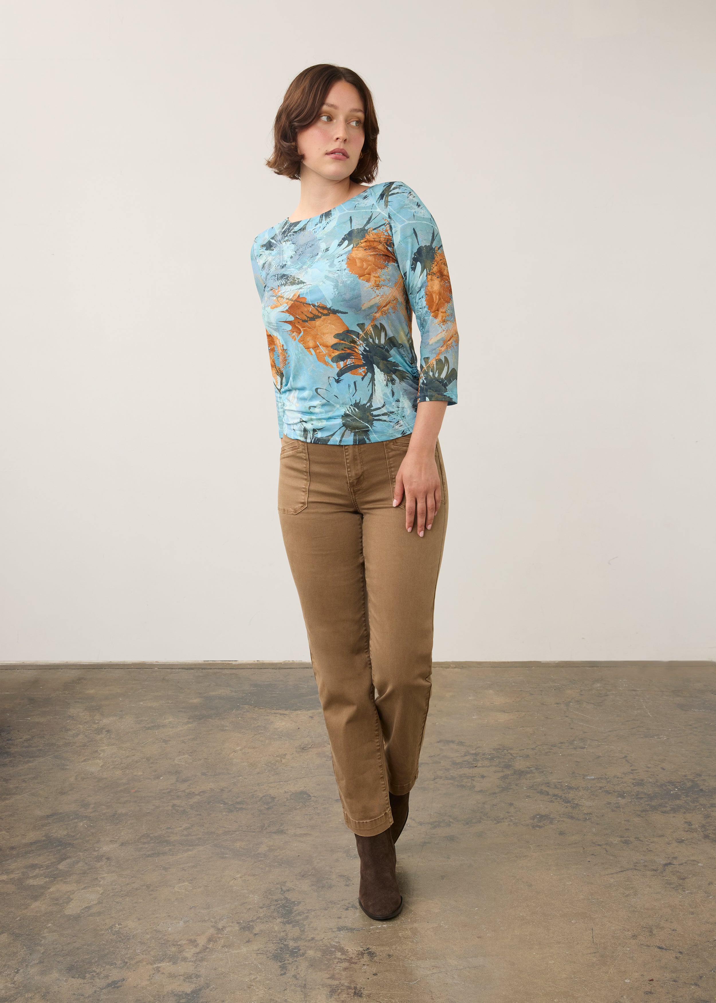 Rebe 3/4 Sleeve Embellished Top, Rebecca Floral image 8 by French Dressing Jeans (FDJ)