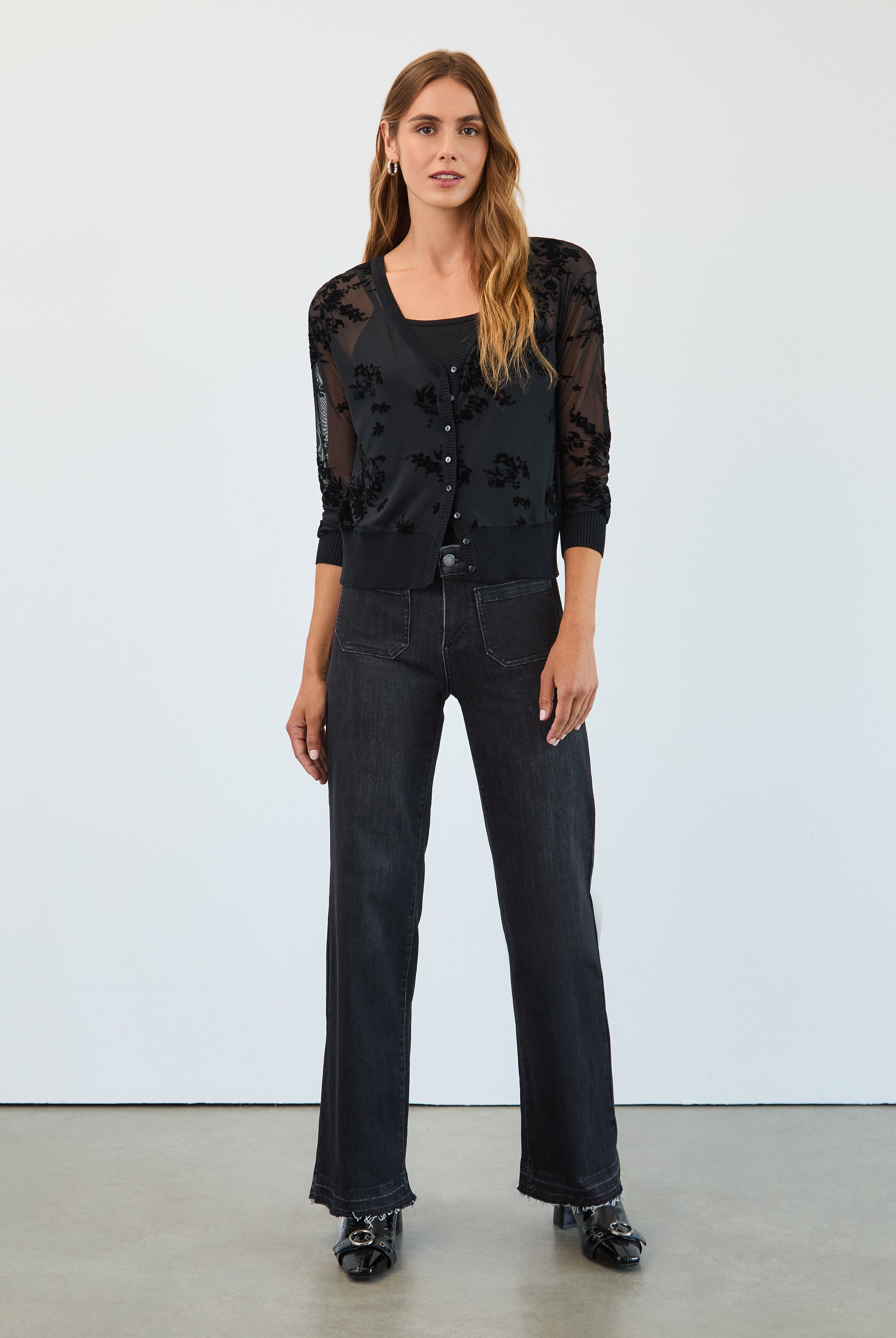 2 piece mesh cardigan set