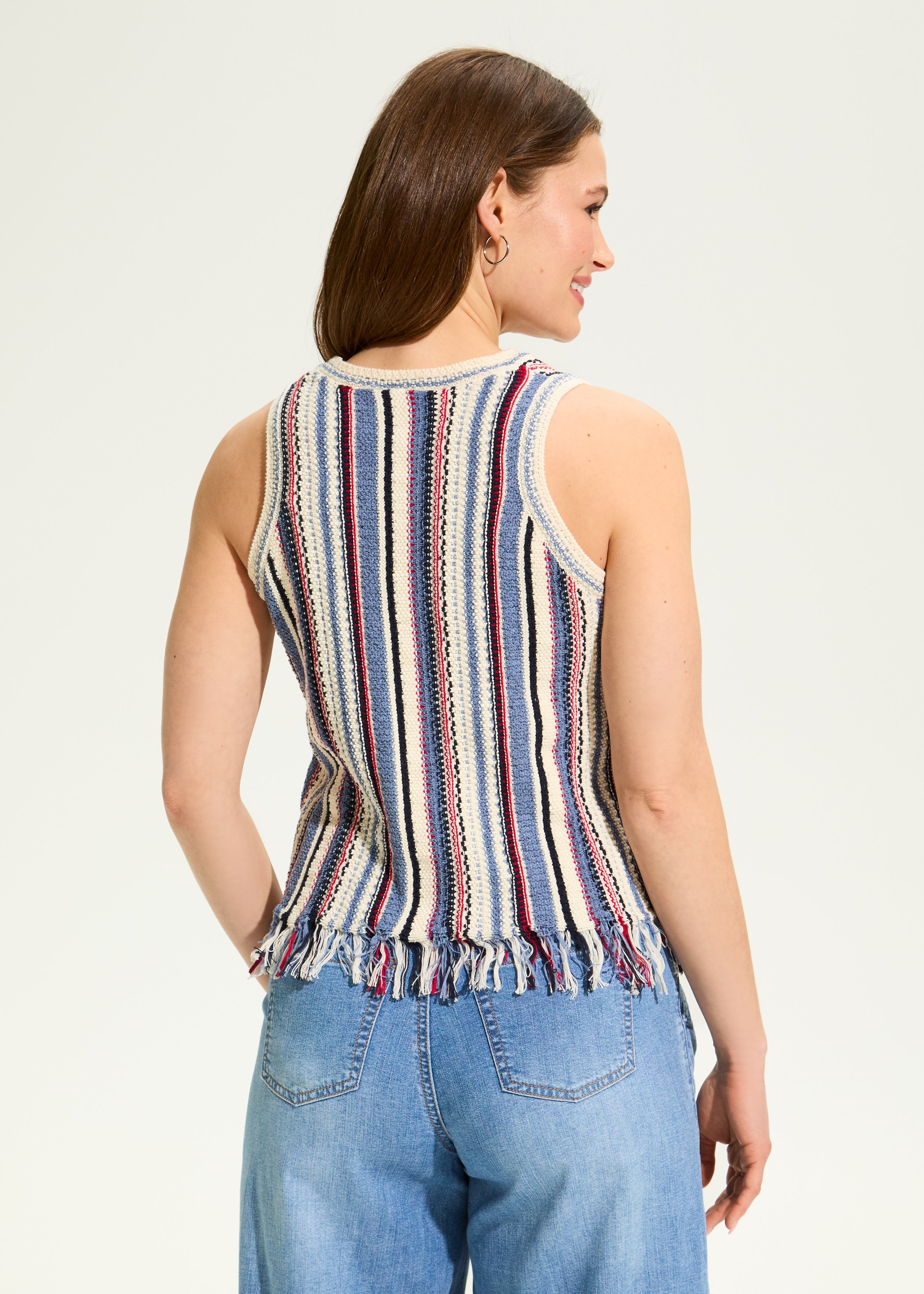 Vertical Stripe Cami Sweater