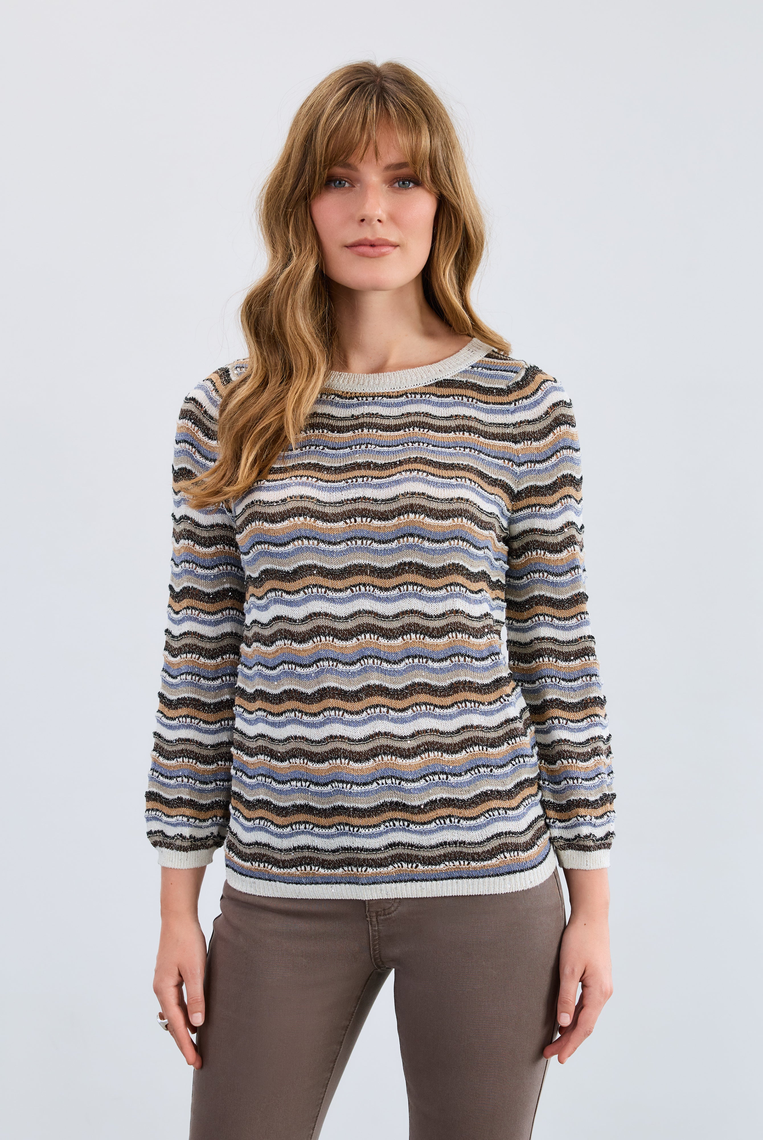 Wave stitch sweater