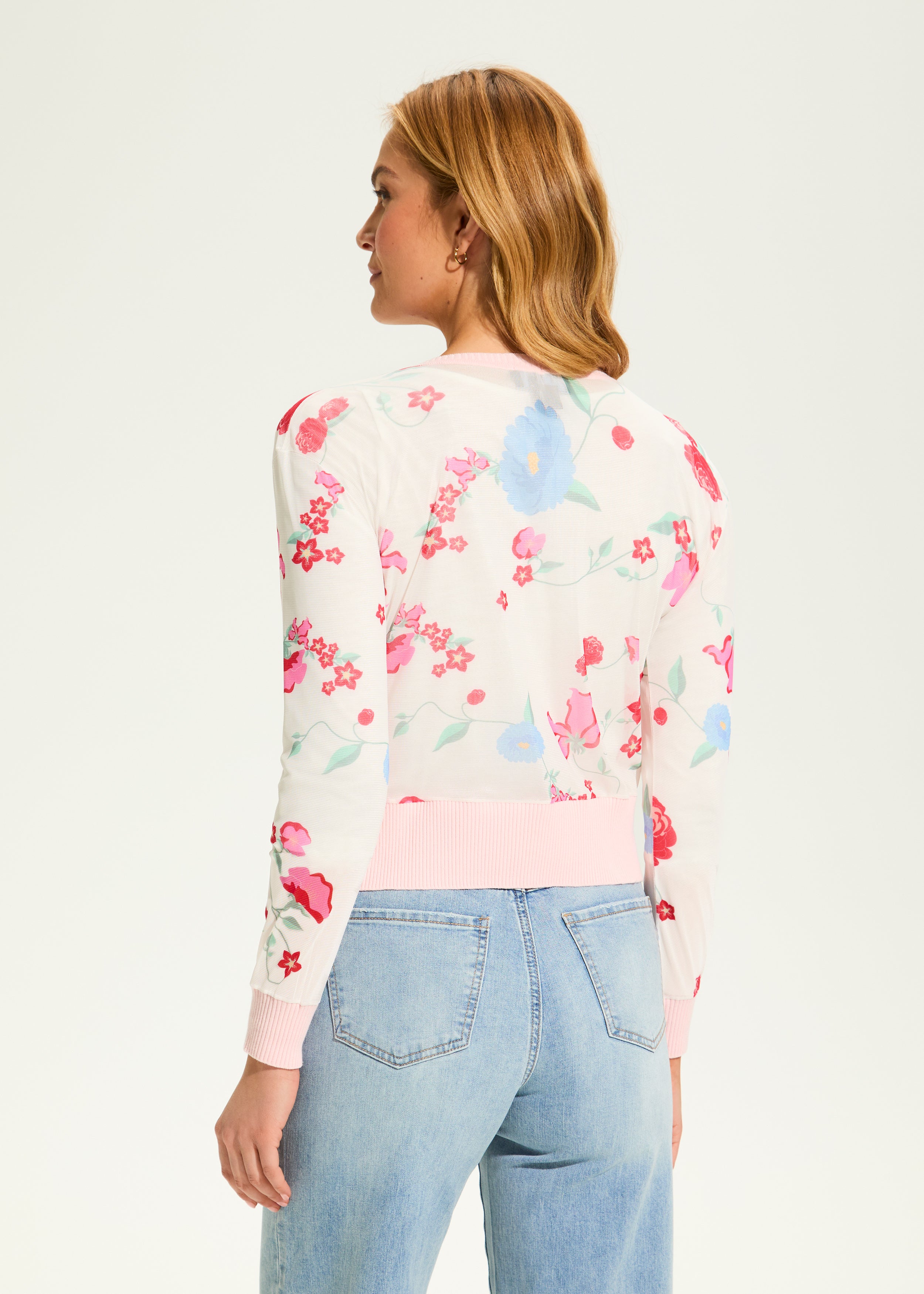 Printed Mesh Cardigan