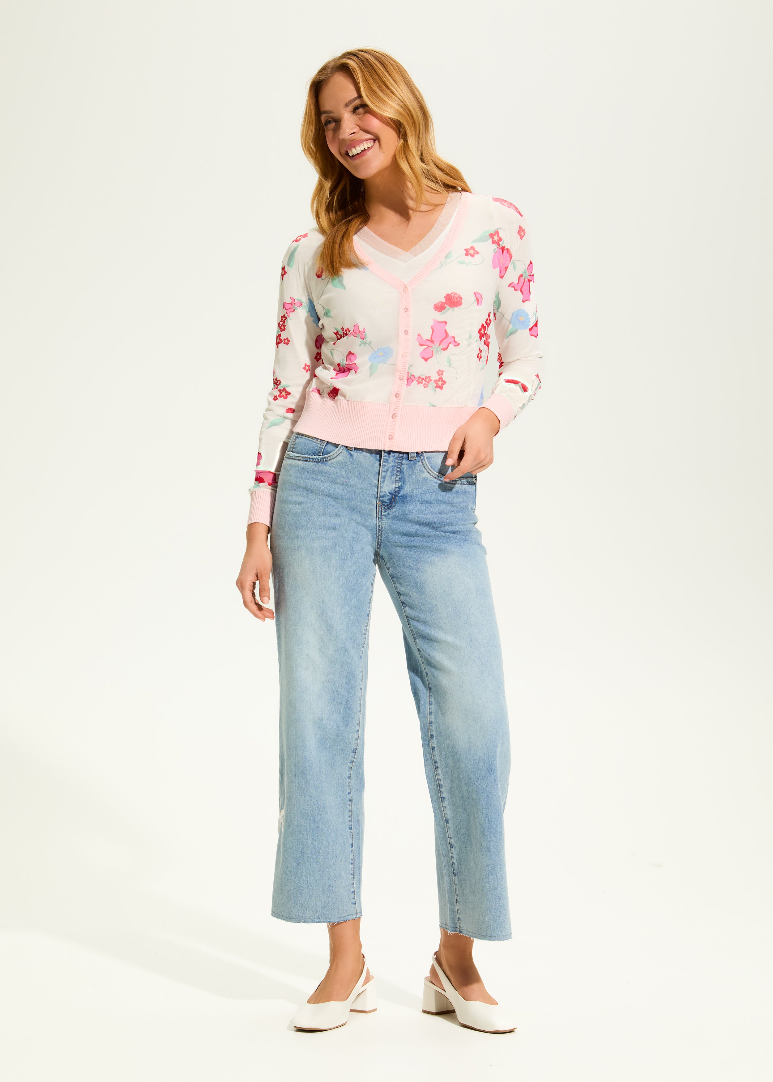 Printed Mesh Cardigan