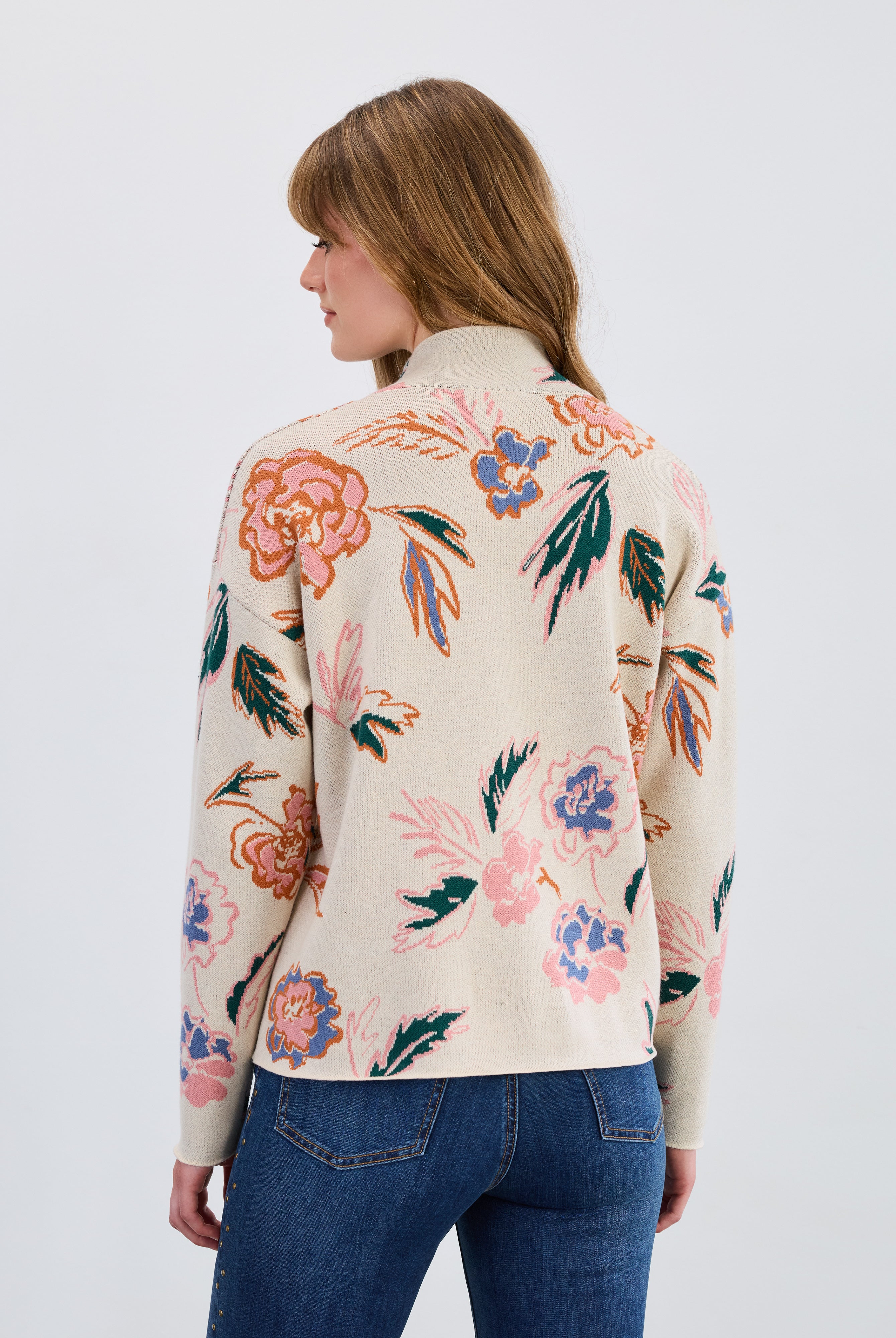 Mock neck loose fit sweater