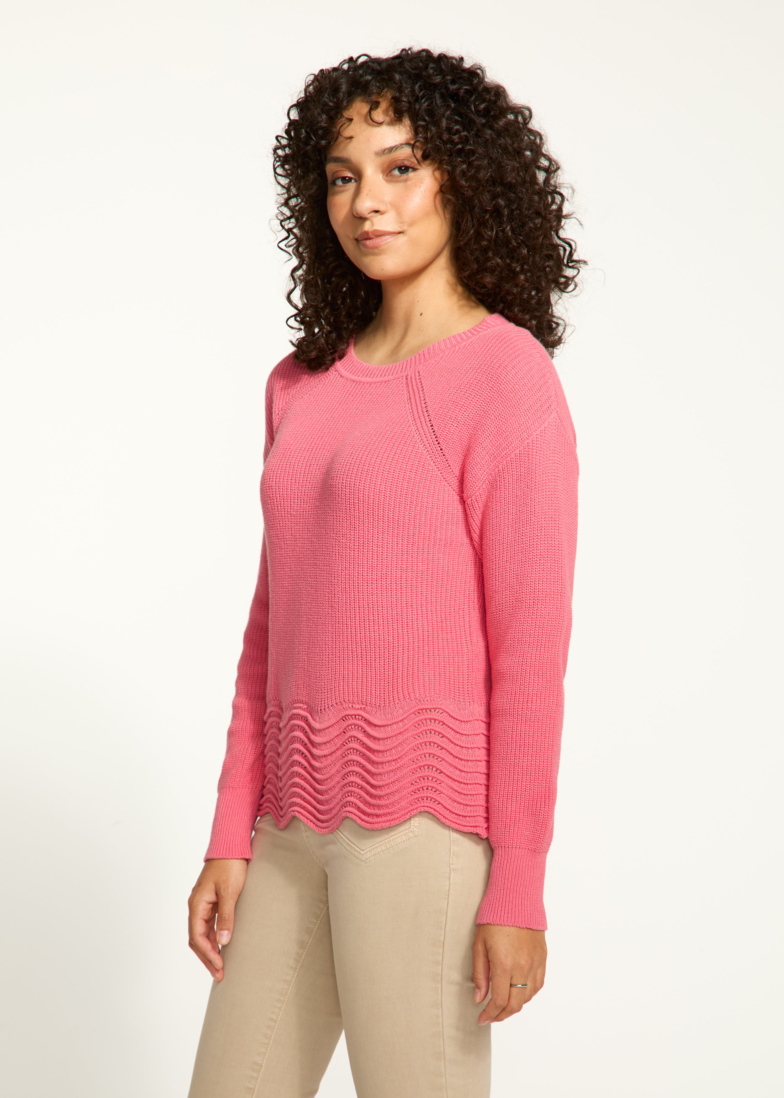 Scalloped hem sweater
