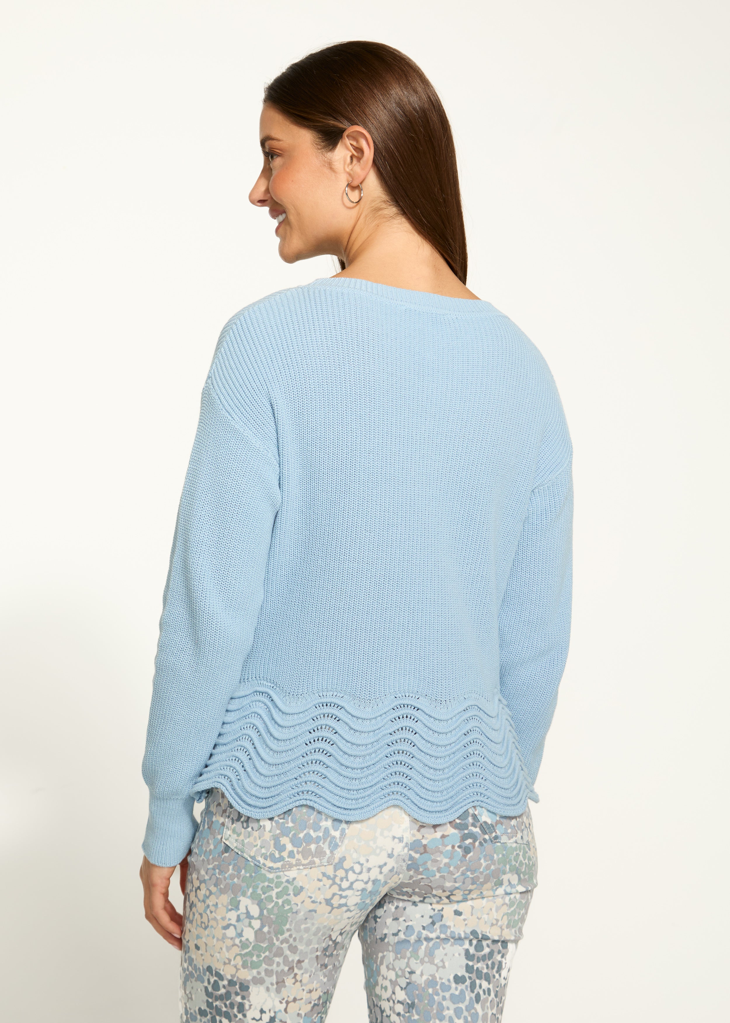 Scalloped hem sweater