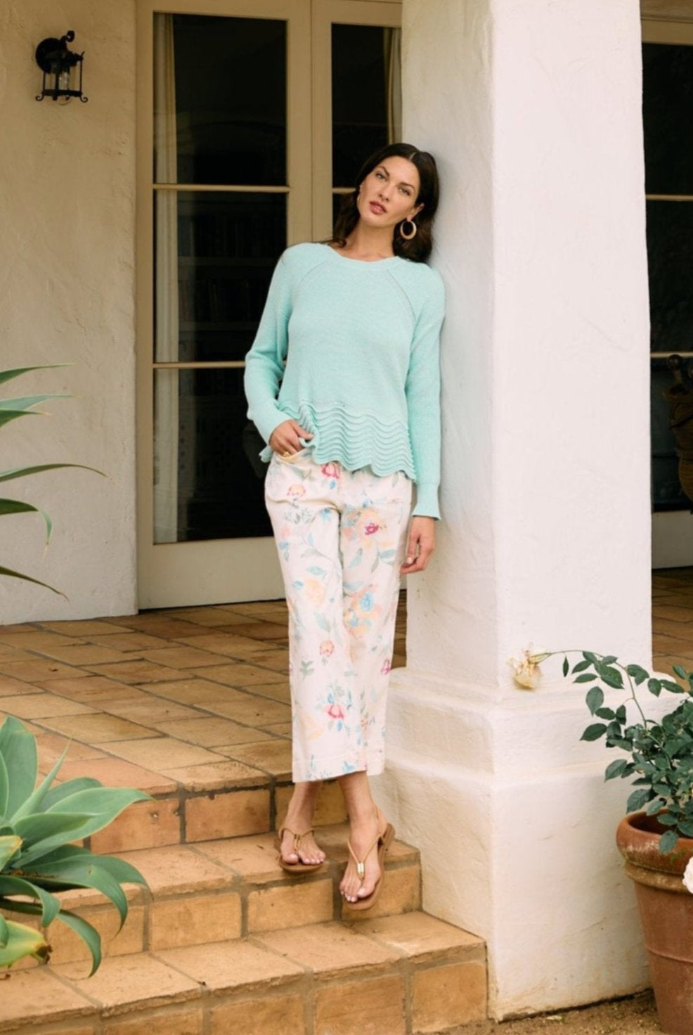 Scalloped hem sweater