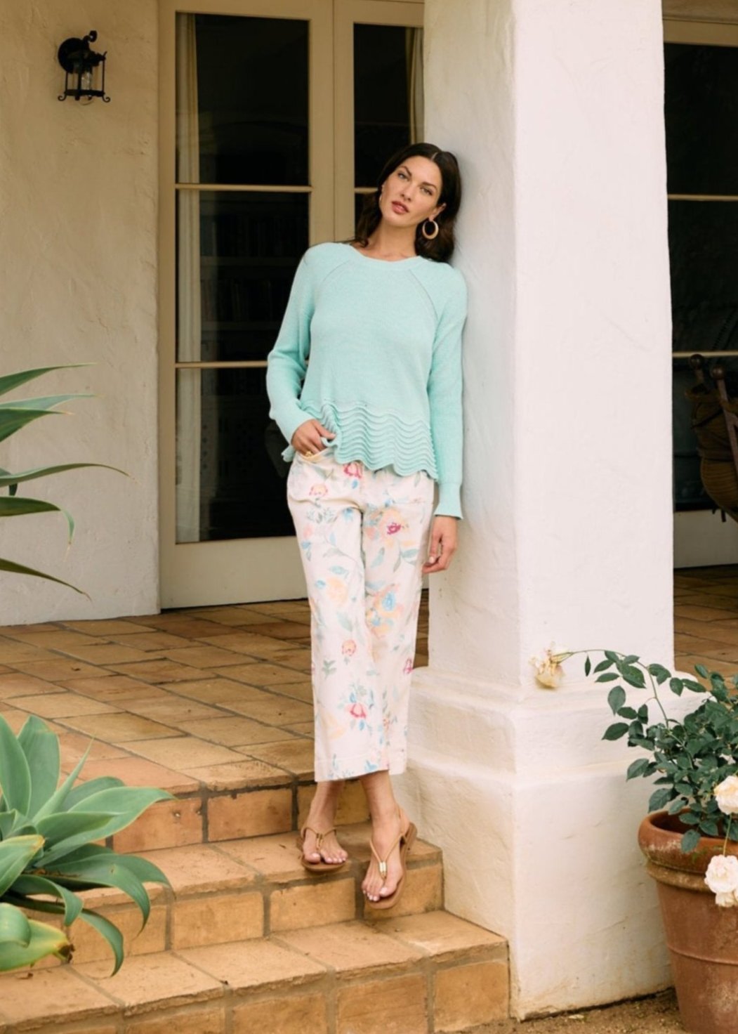 Scalloped hem sweater