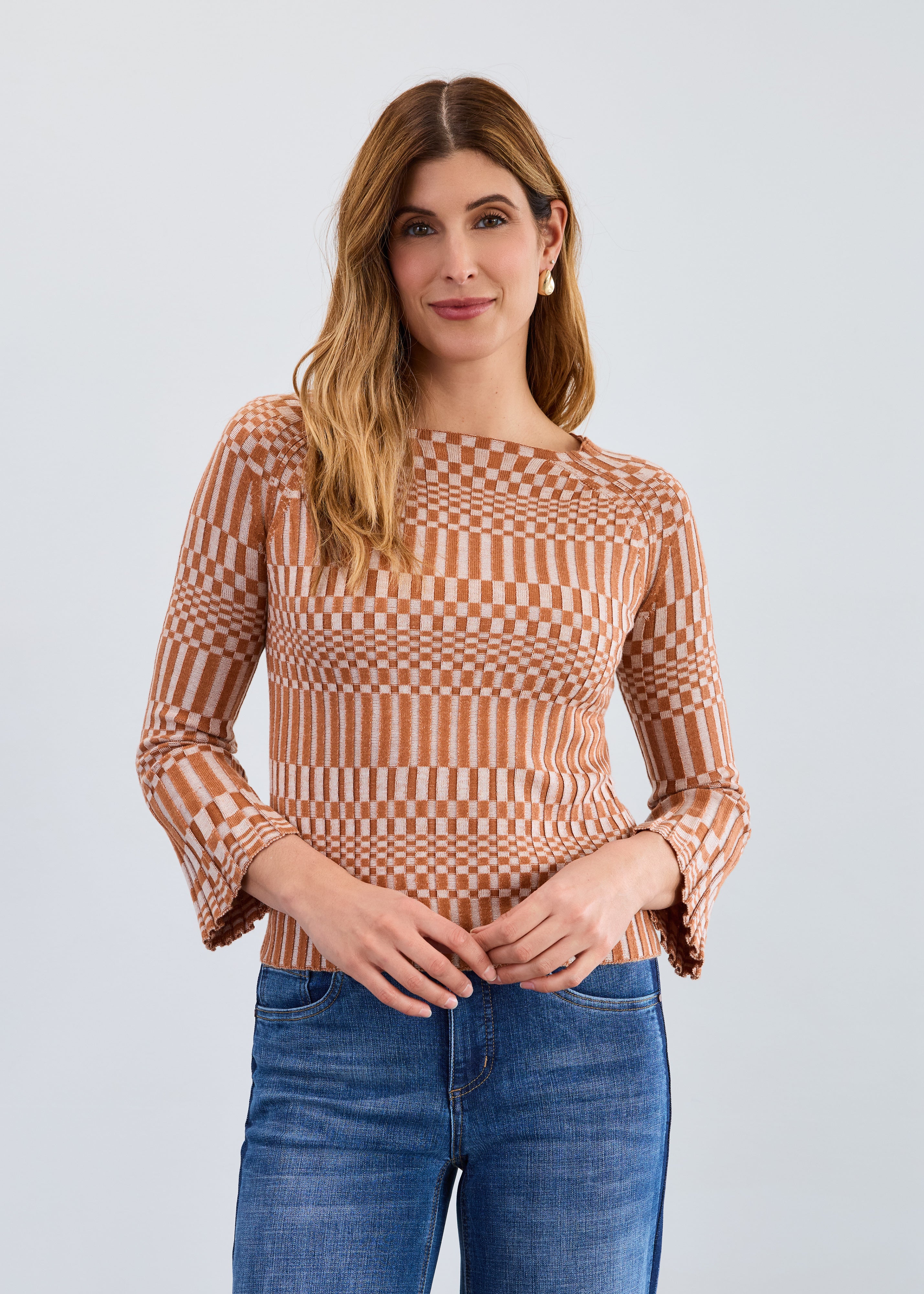 Long sleeve rib sweater