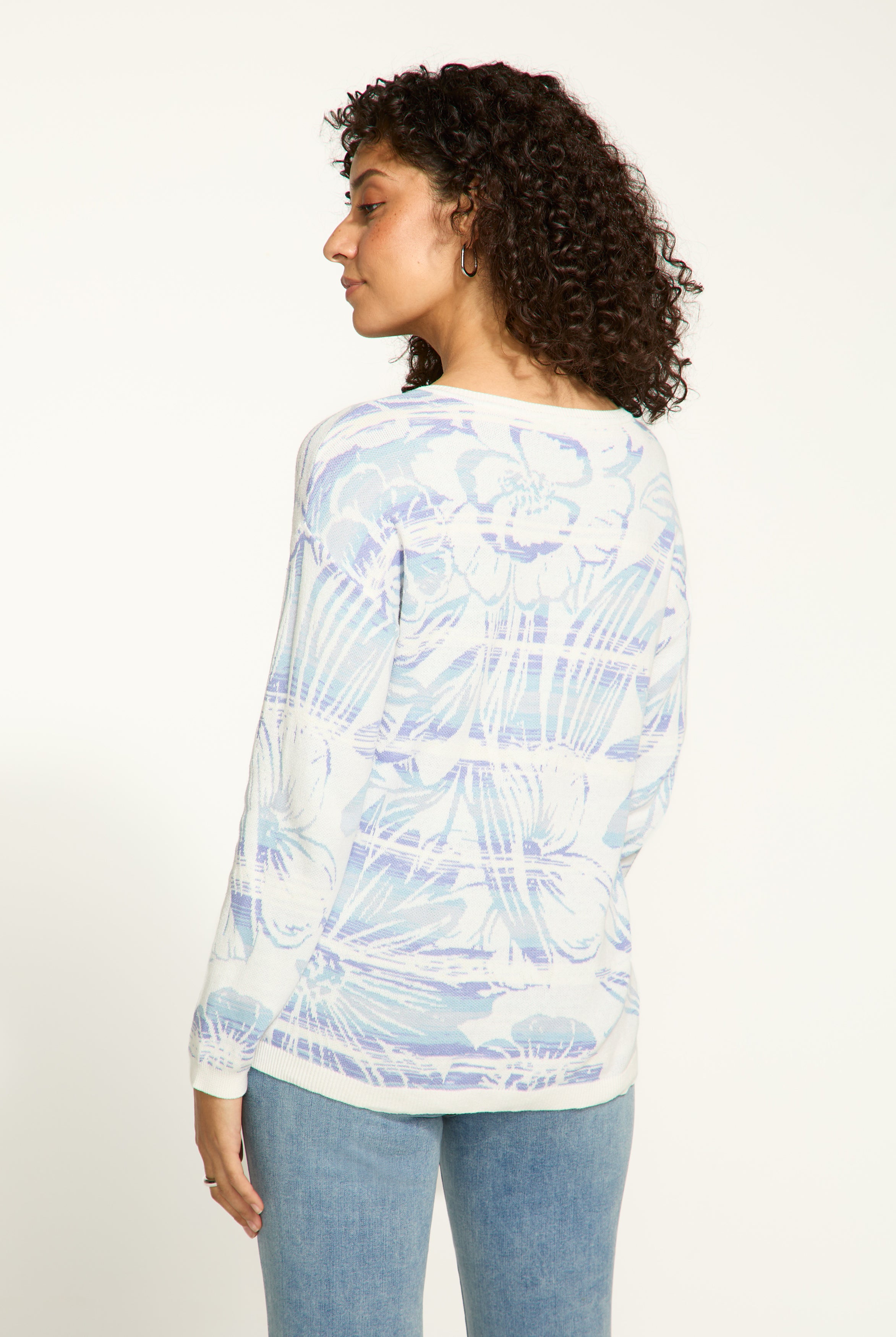 Jacquard V Neck Sweater