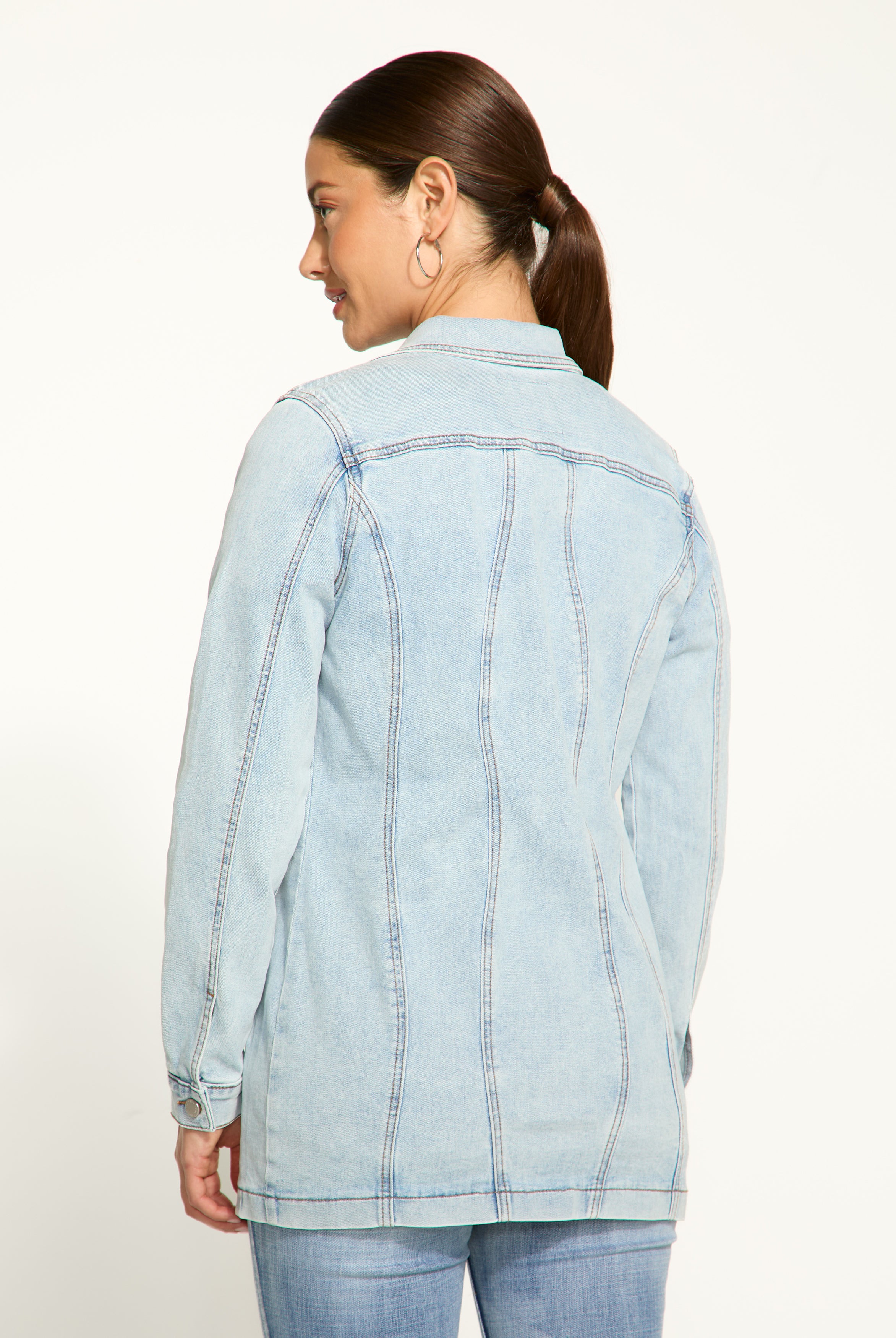 Long denim jacket