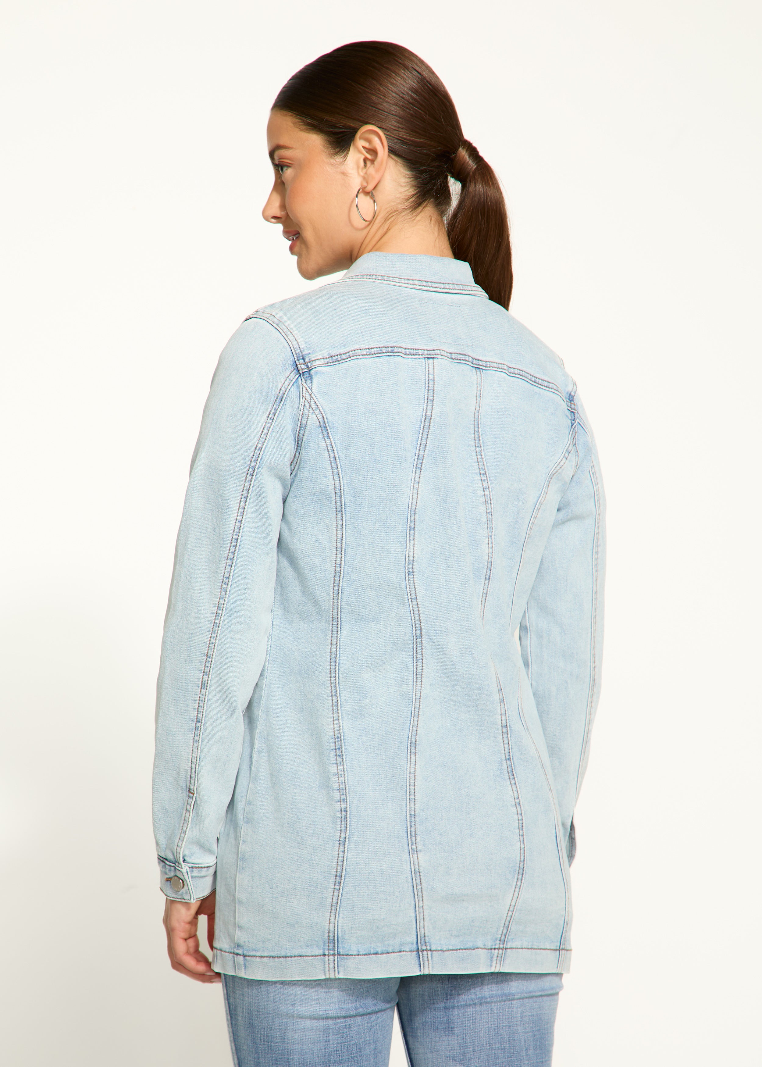Long denim jacket
