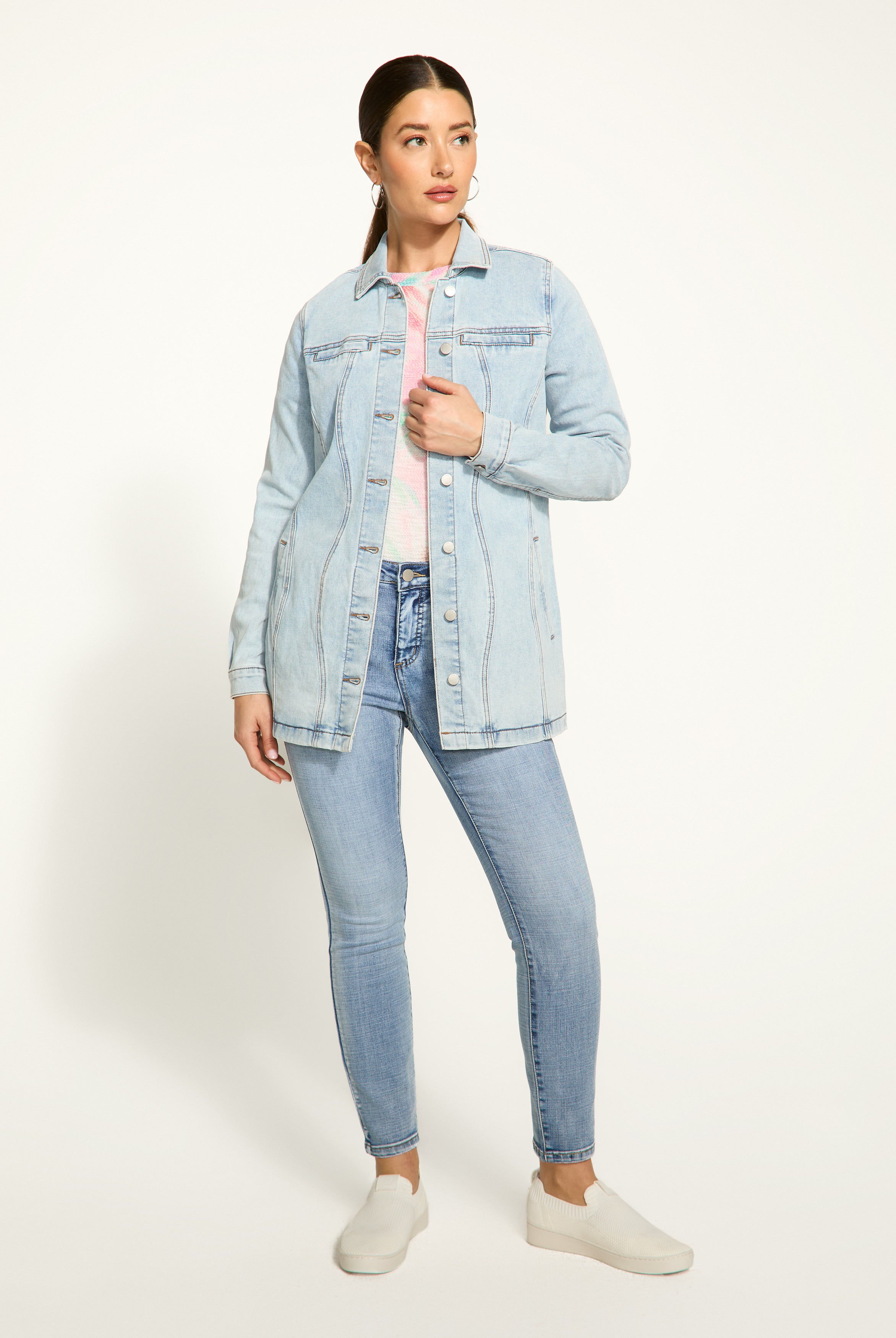 Long denim jacket