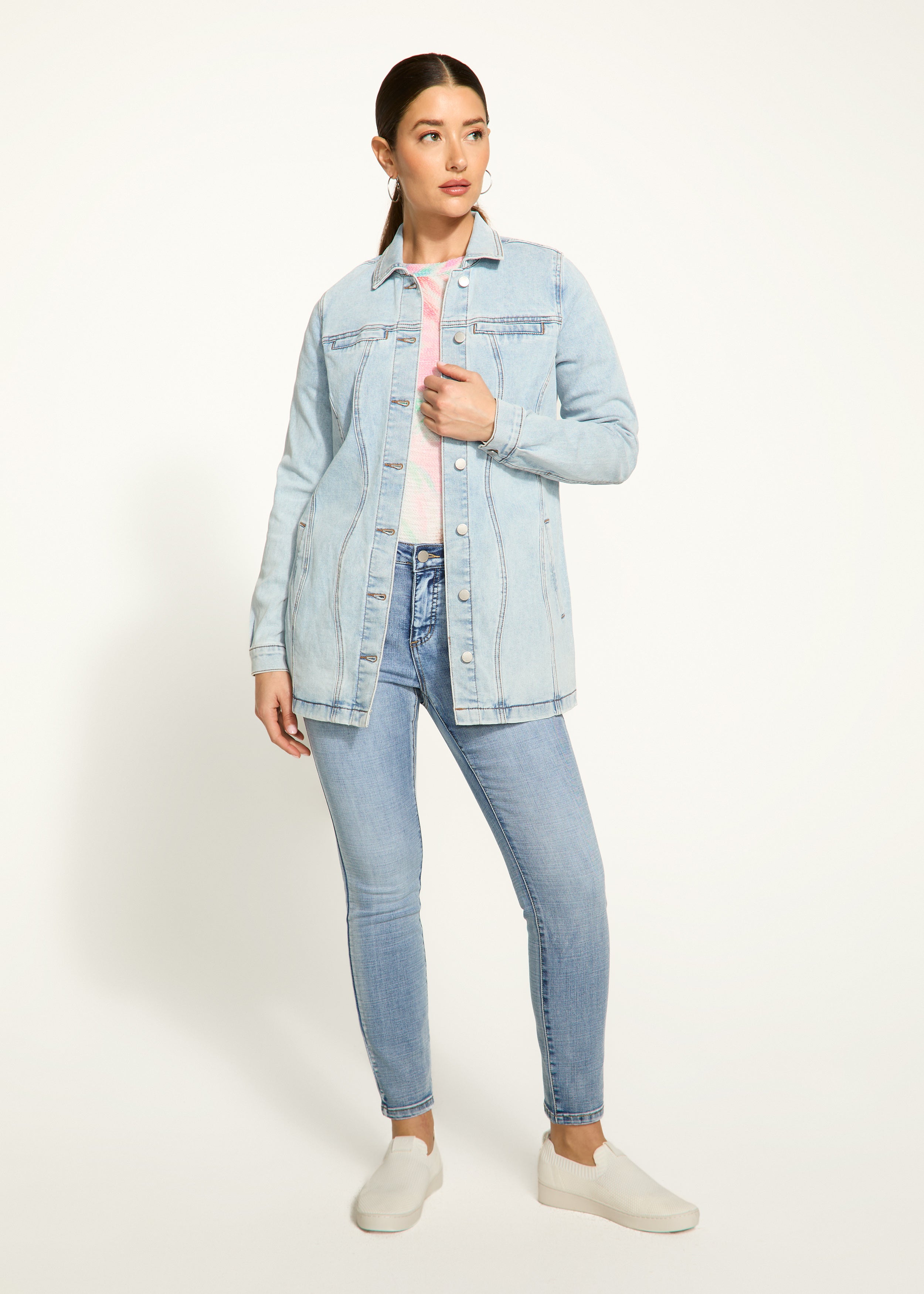 Long denim jacket