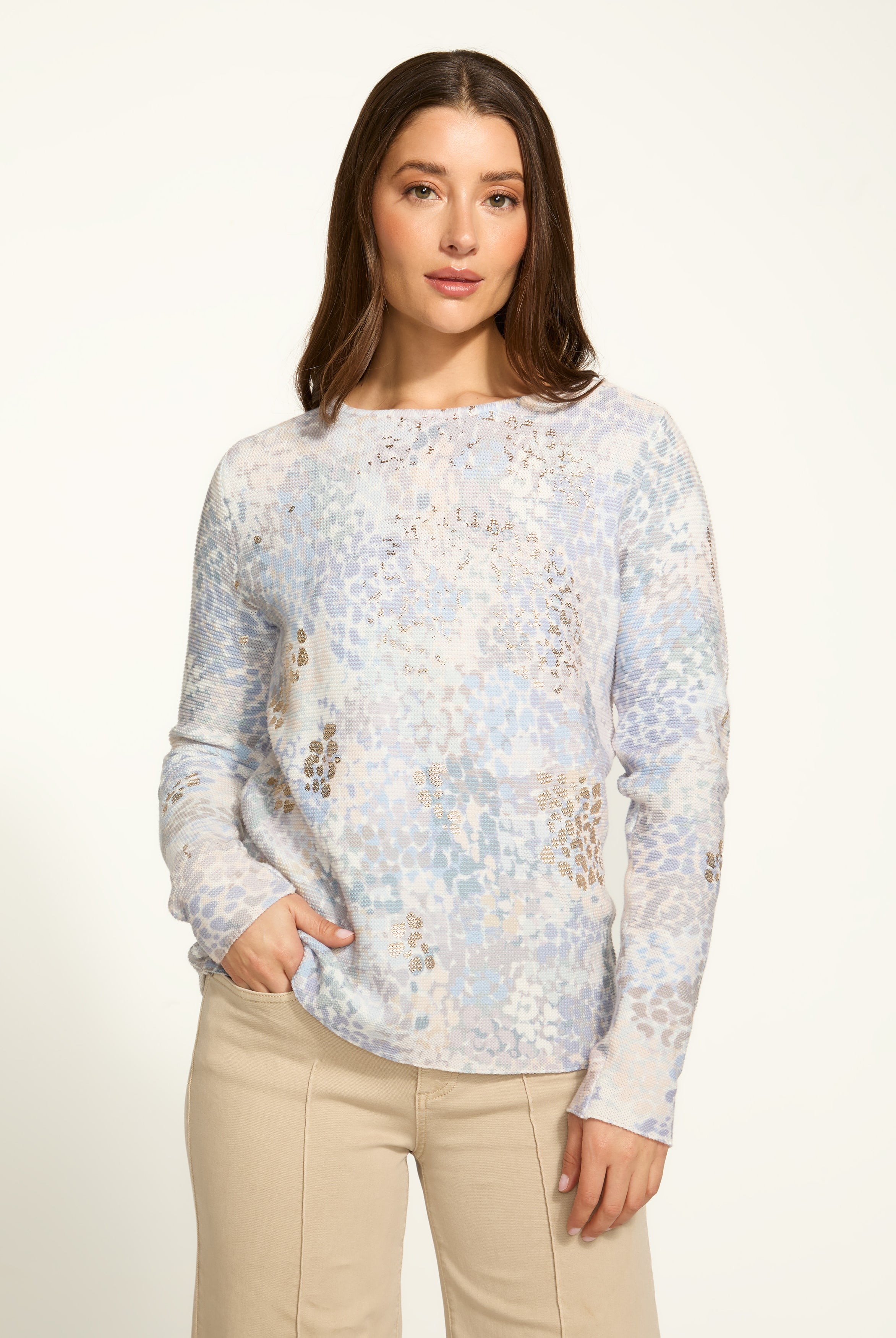 Metallic Printed Sweater