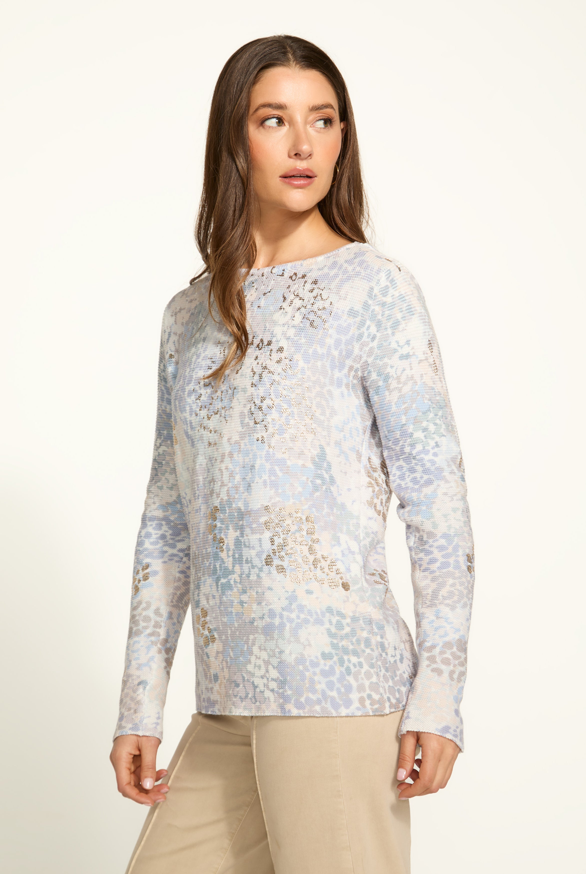 Metallic Printed Sweater