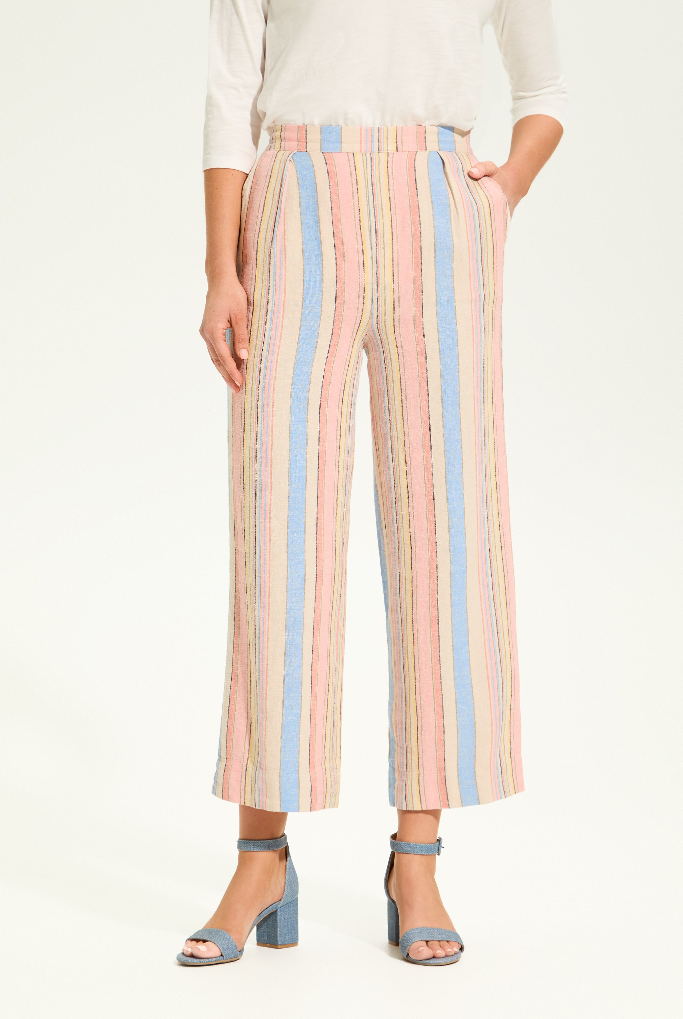 Pull-On Wide Crop Trouser