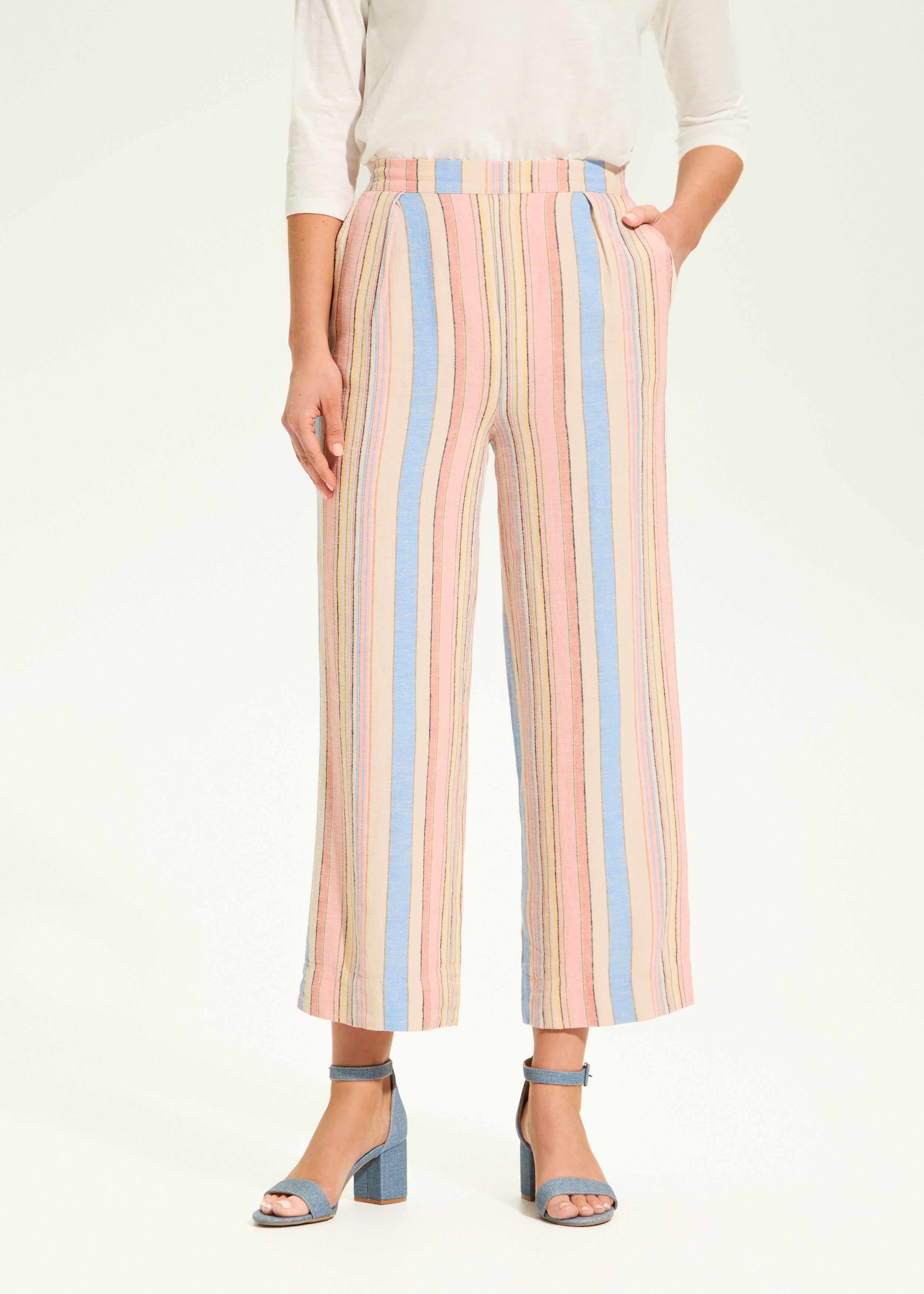 Pull-On Wide Crop Trouser