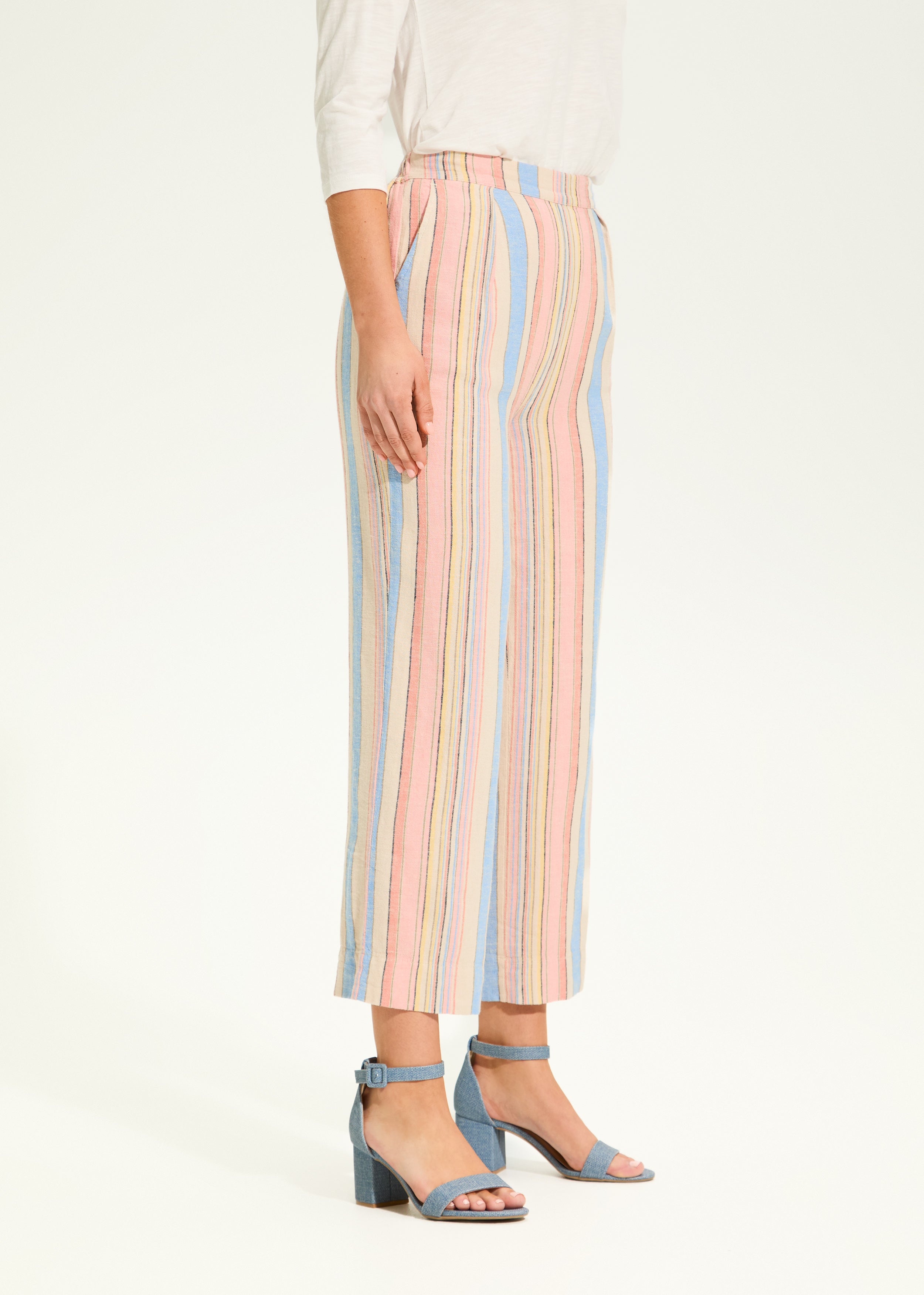 Pull-On Wide Crop Trouser
