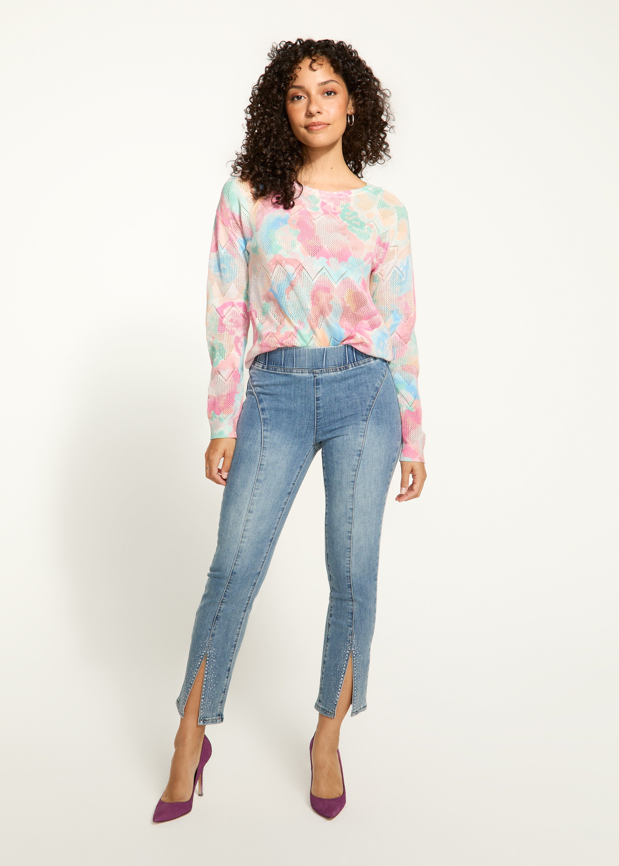 Pull-on pencil ankle