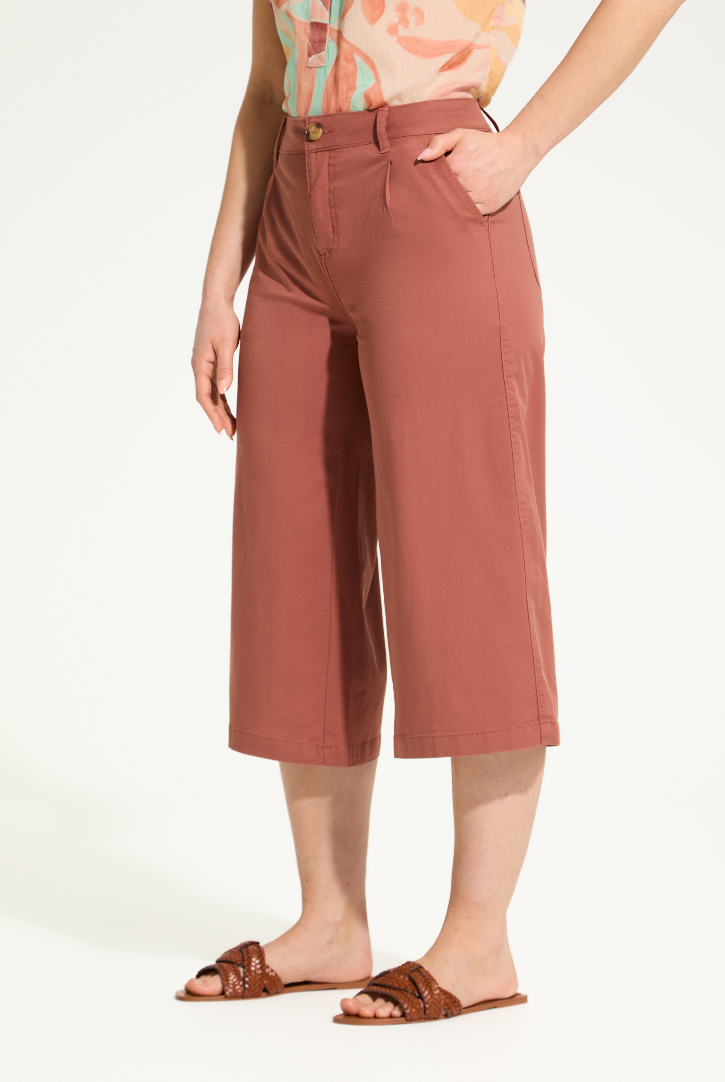Olivia Pleated wide Capri