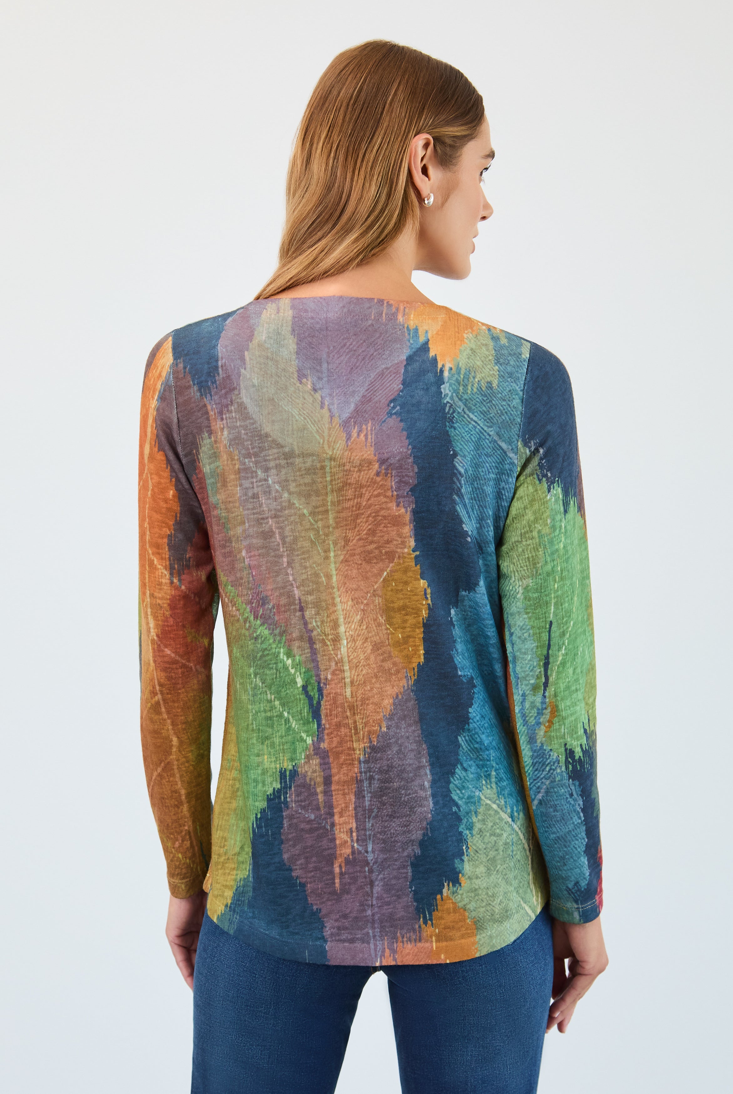 Long sleeve notch neck top