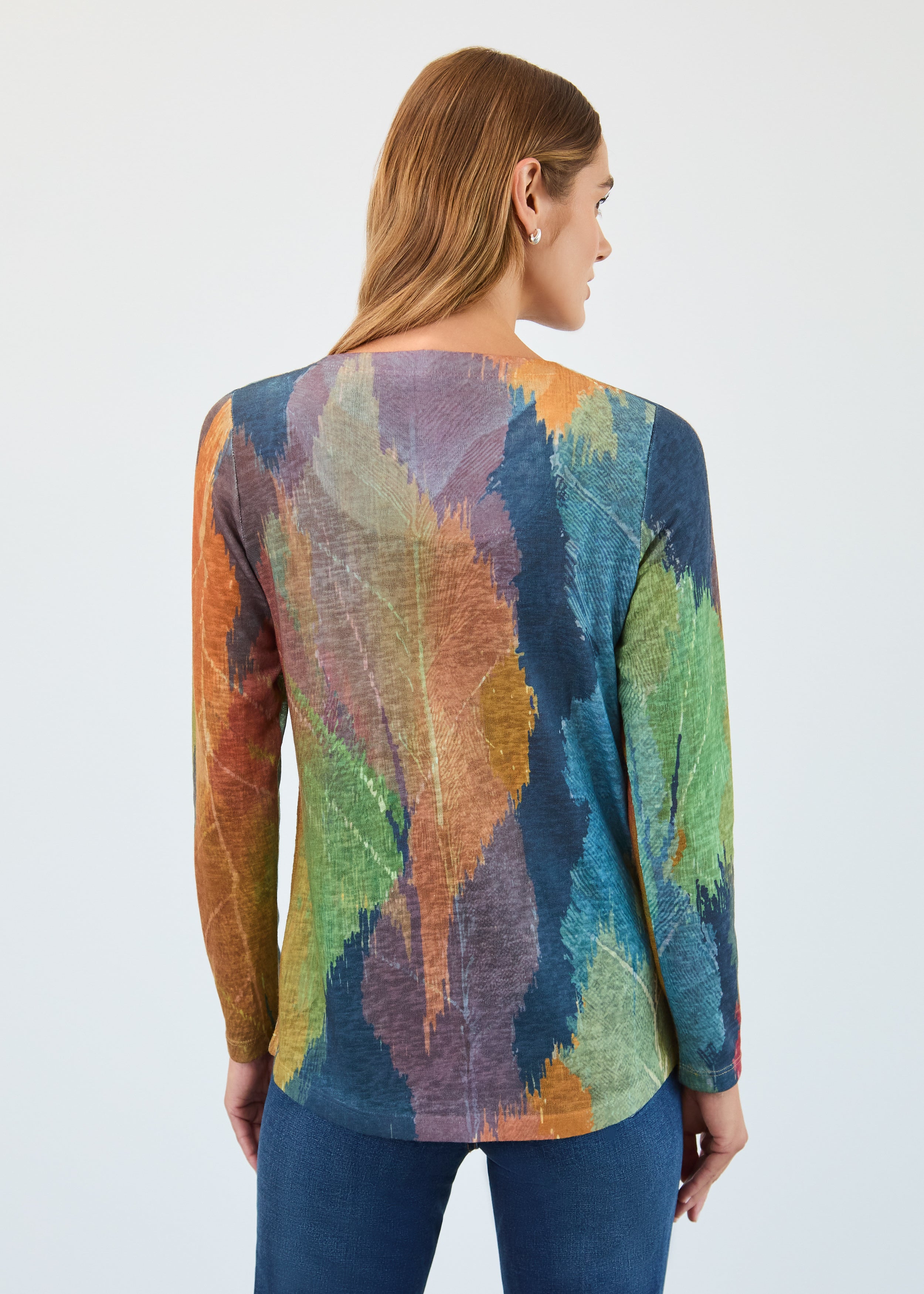 Long sleeve notch neck top