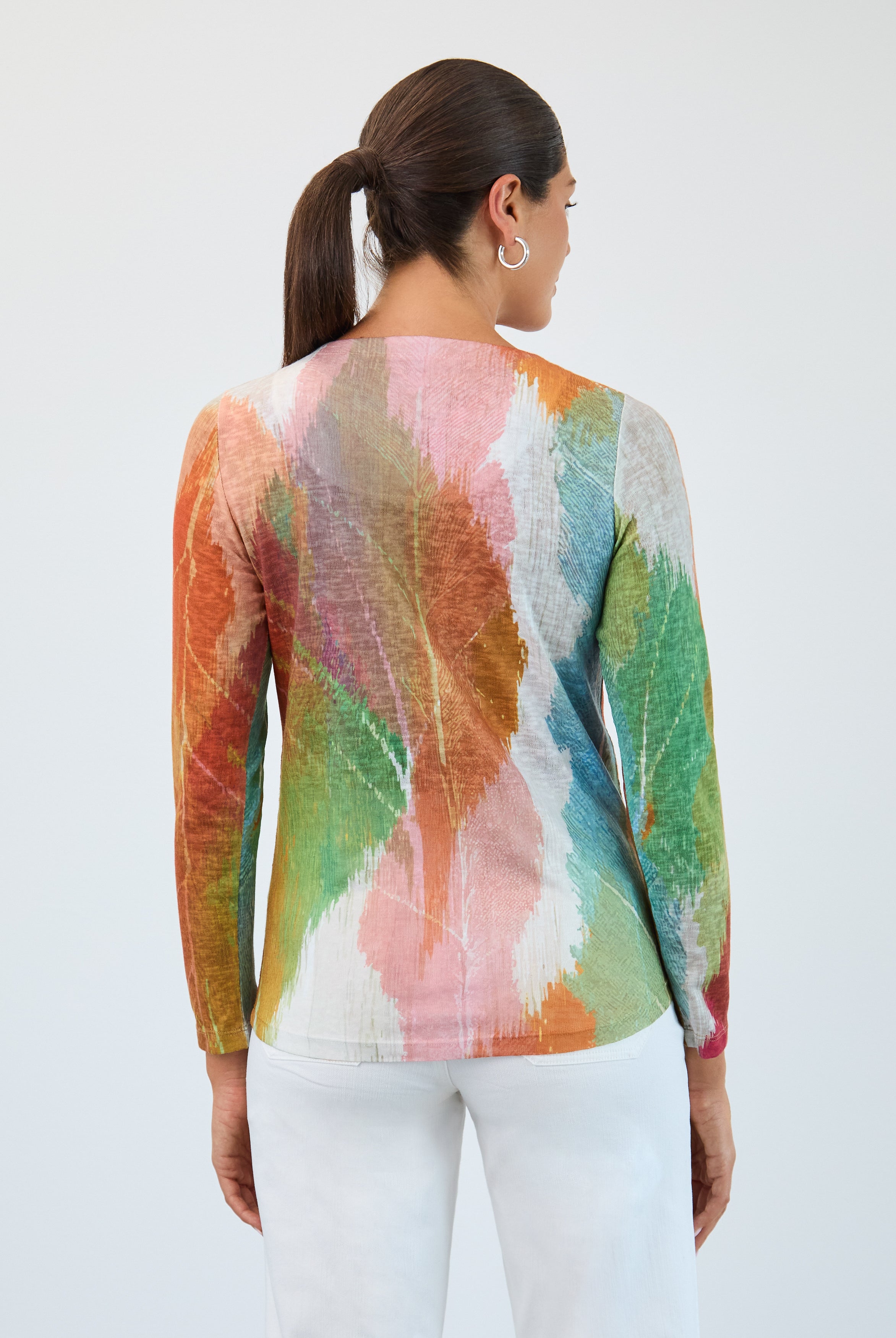 Long sleeve notch neck top