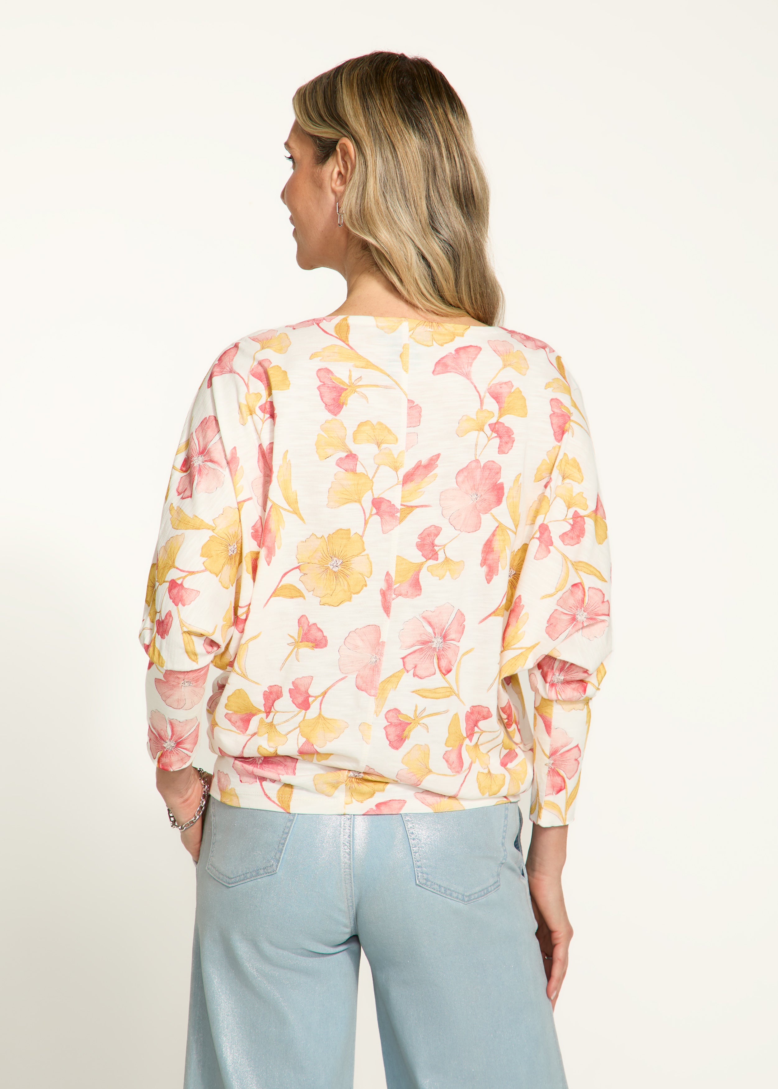 Printed batwing top