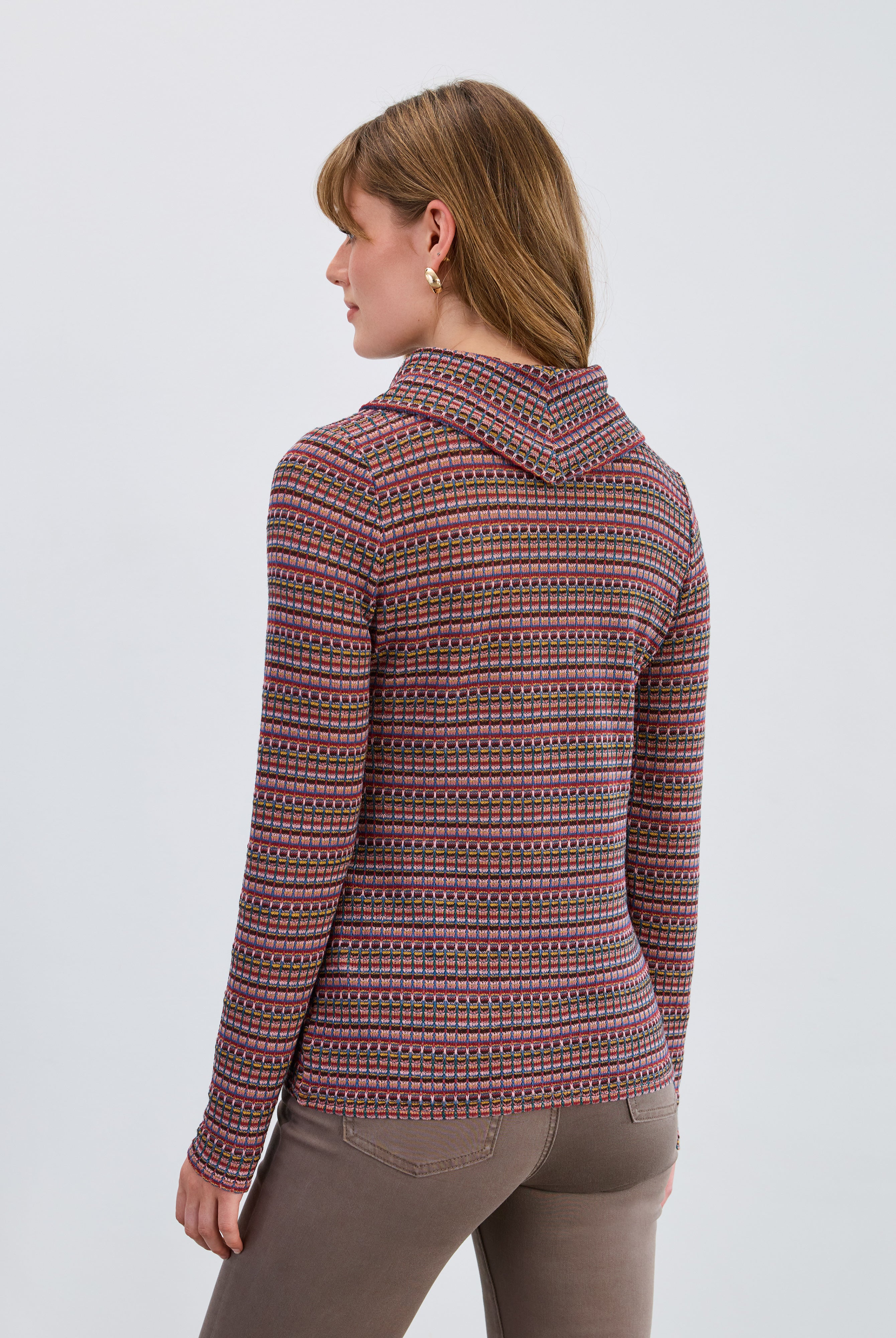 long sleeve cowl neck top