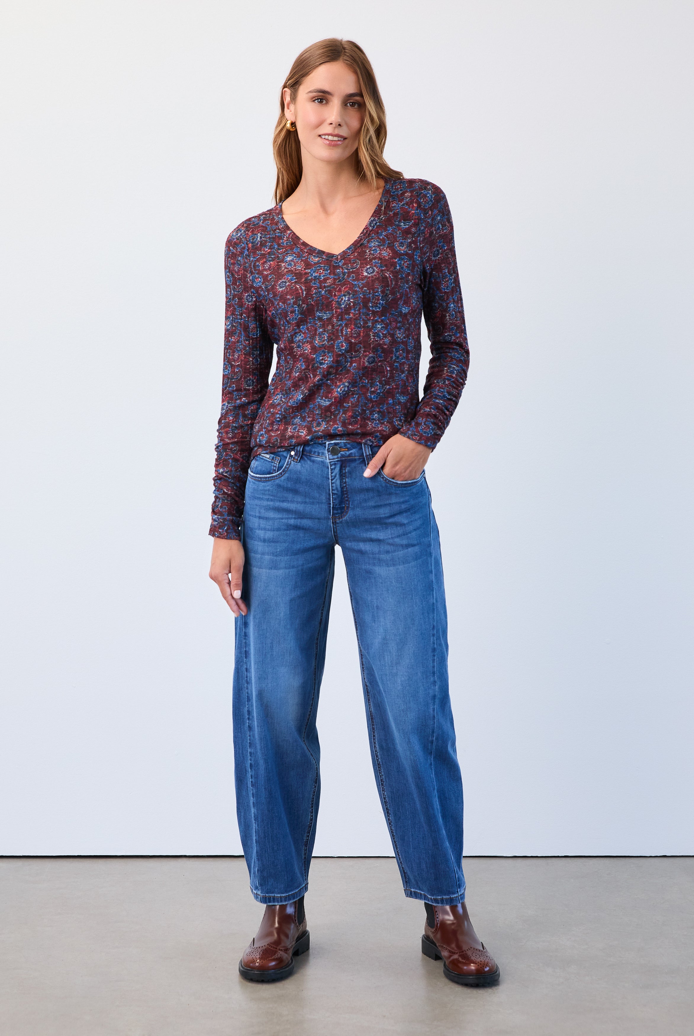 Long sleeve v-neck top