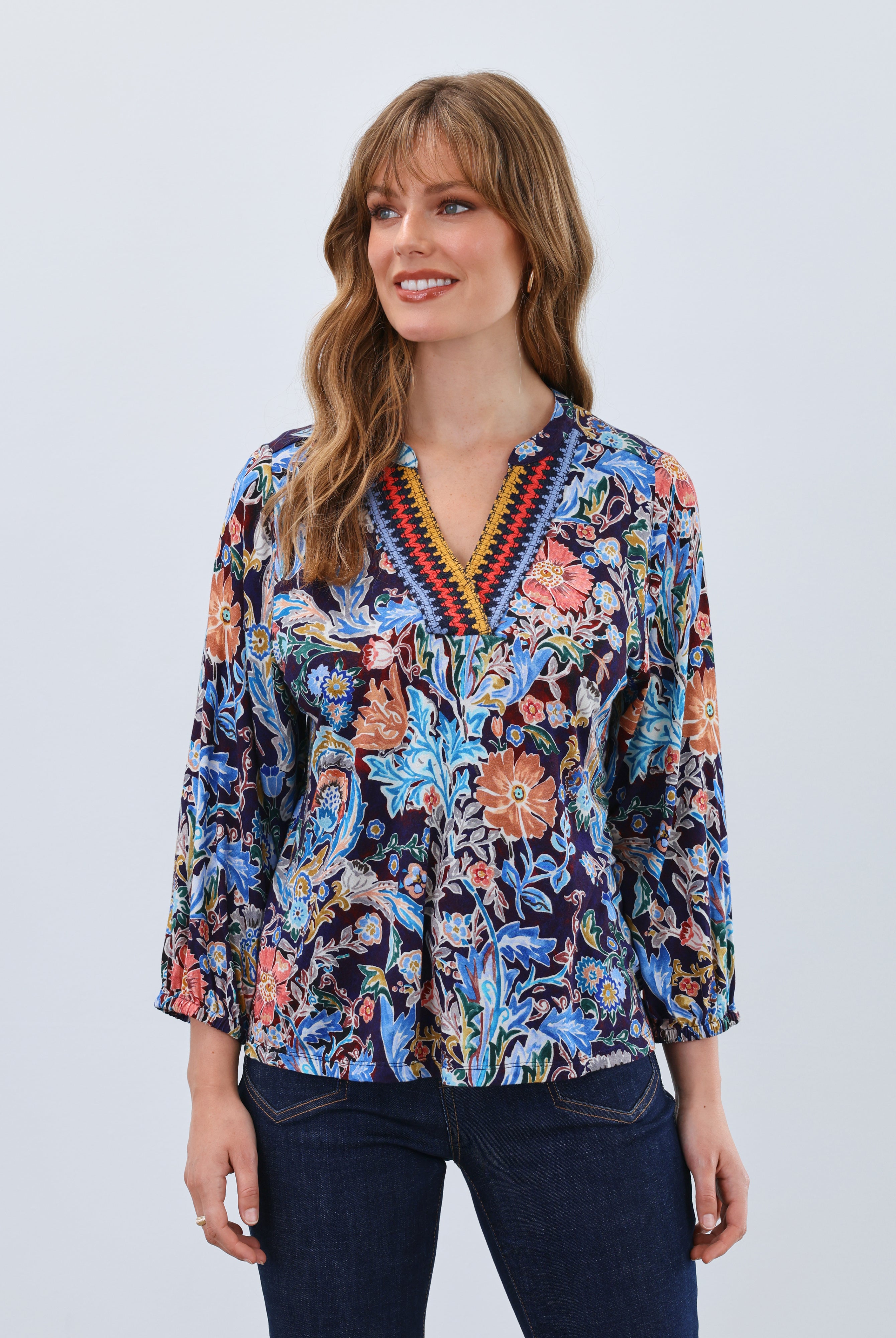 embellished neck top