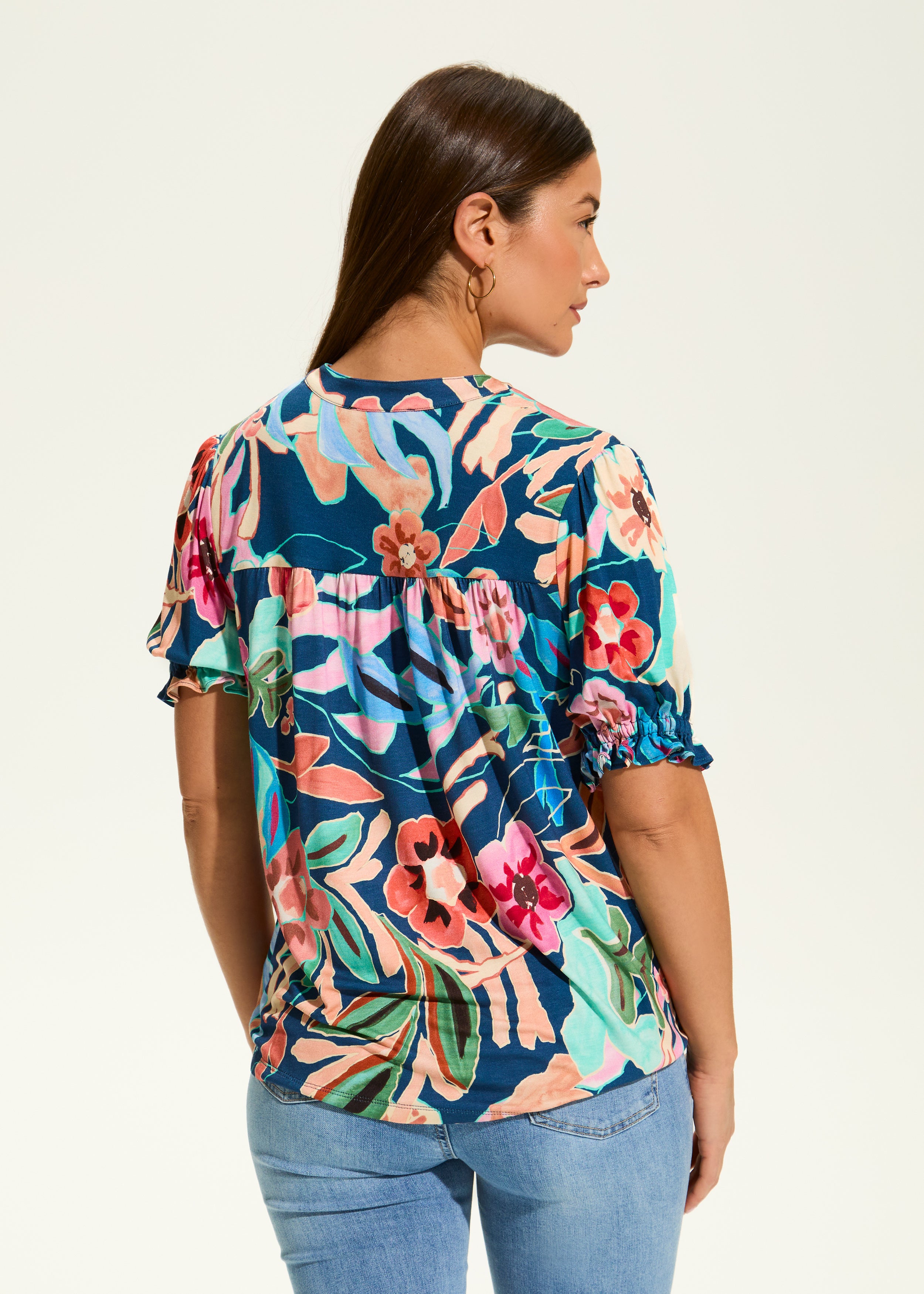 Elbow Sleeve Embellished Top