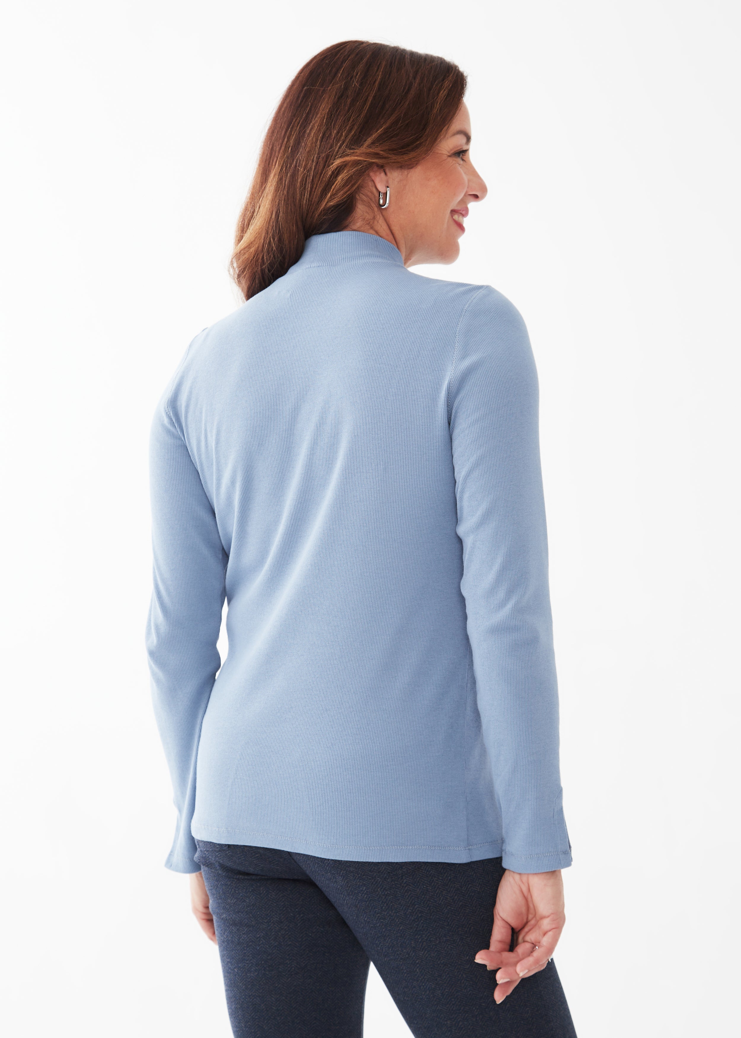 LONG SLEEVE MOCK NECK TOP