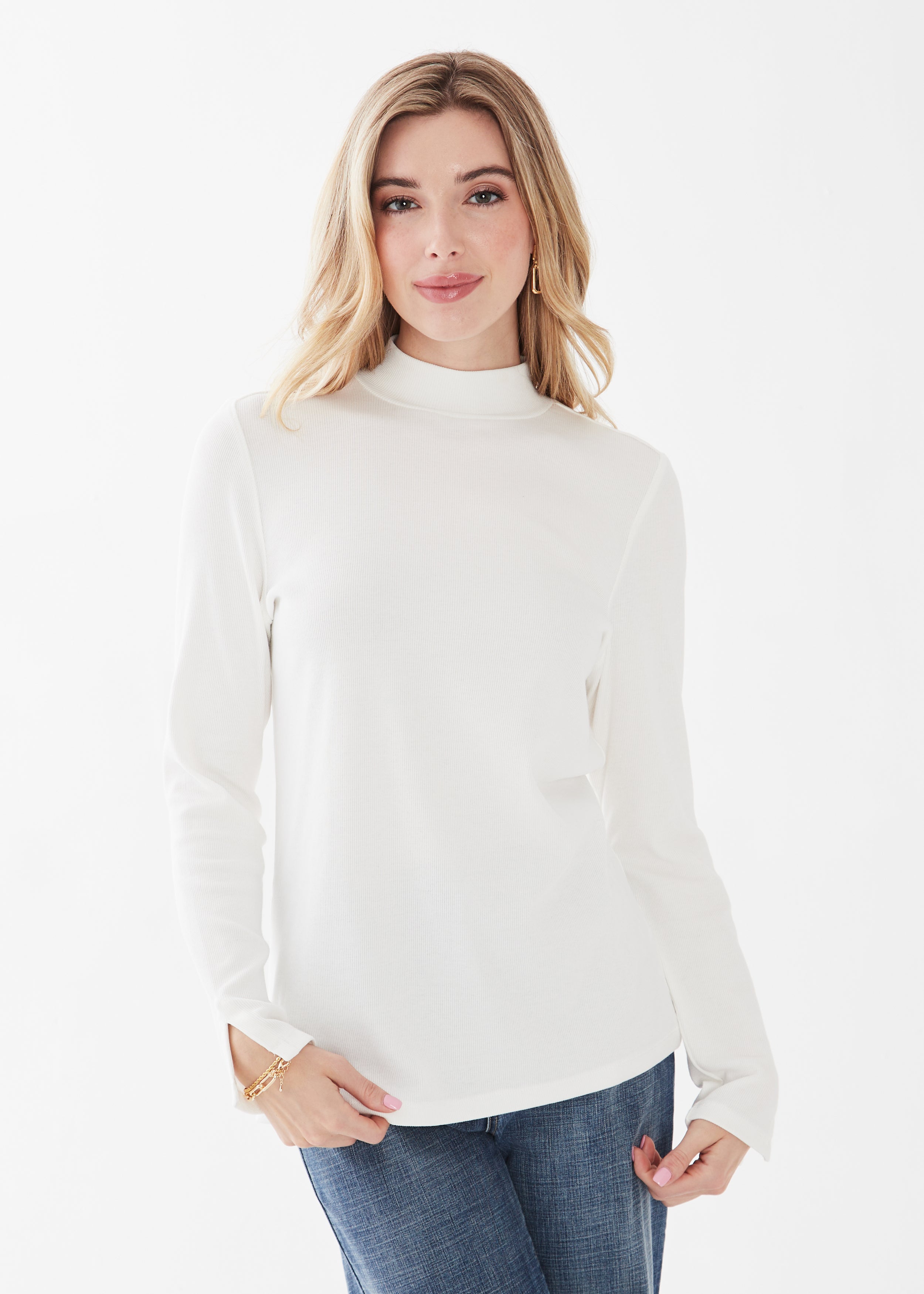 LONG SLEEVE MOCK NECK TOP