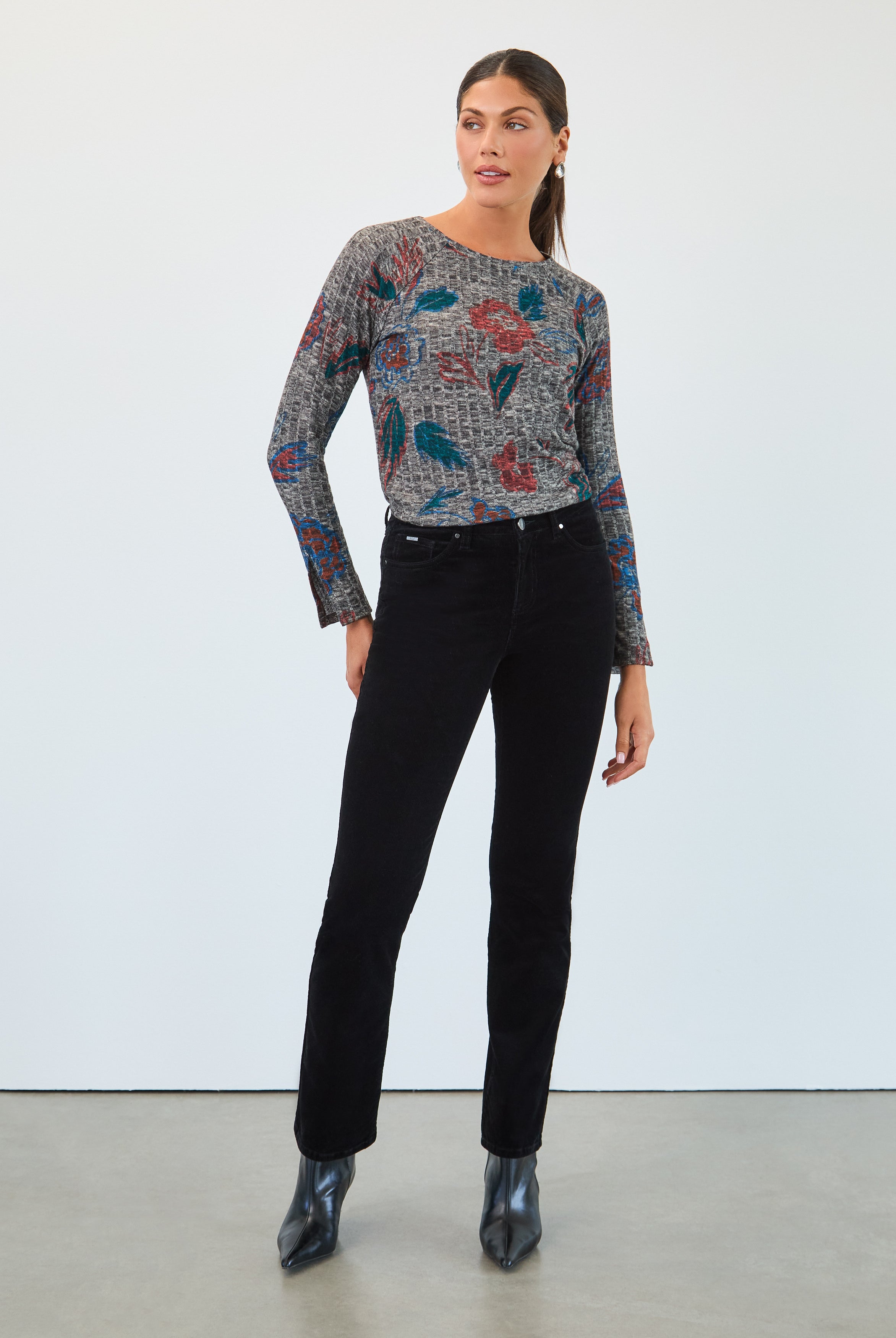 Long sleeve rib top