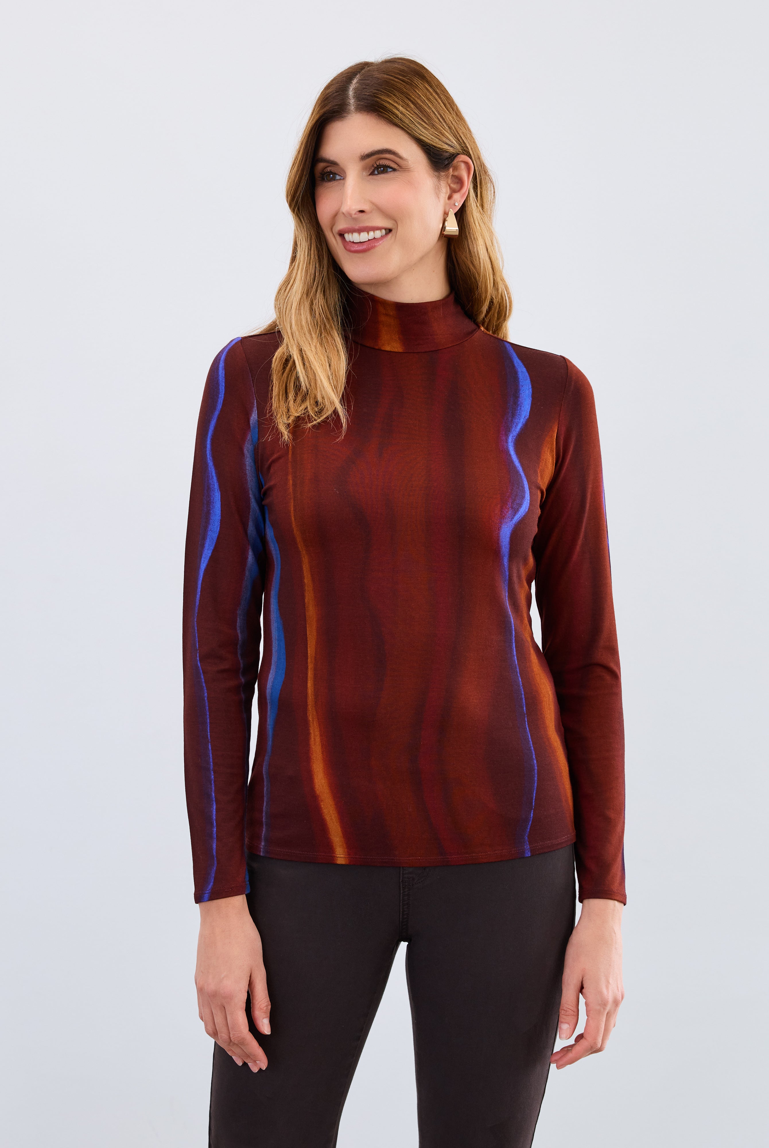 long sleeve mock neck top