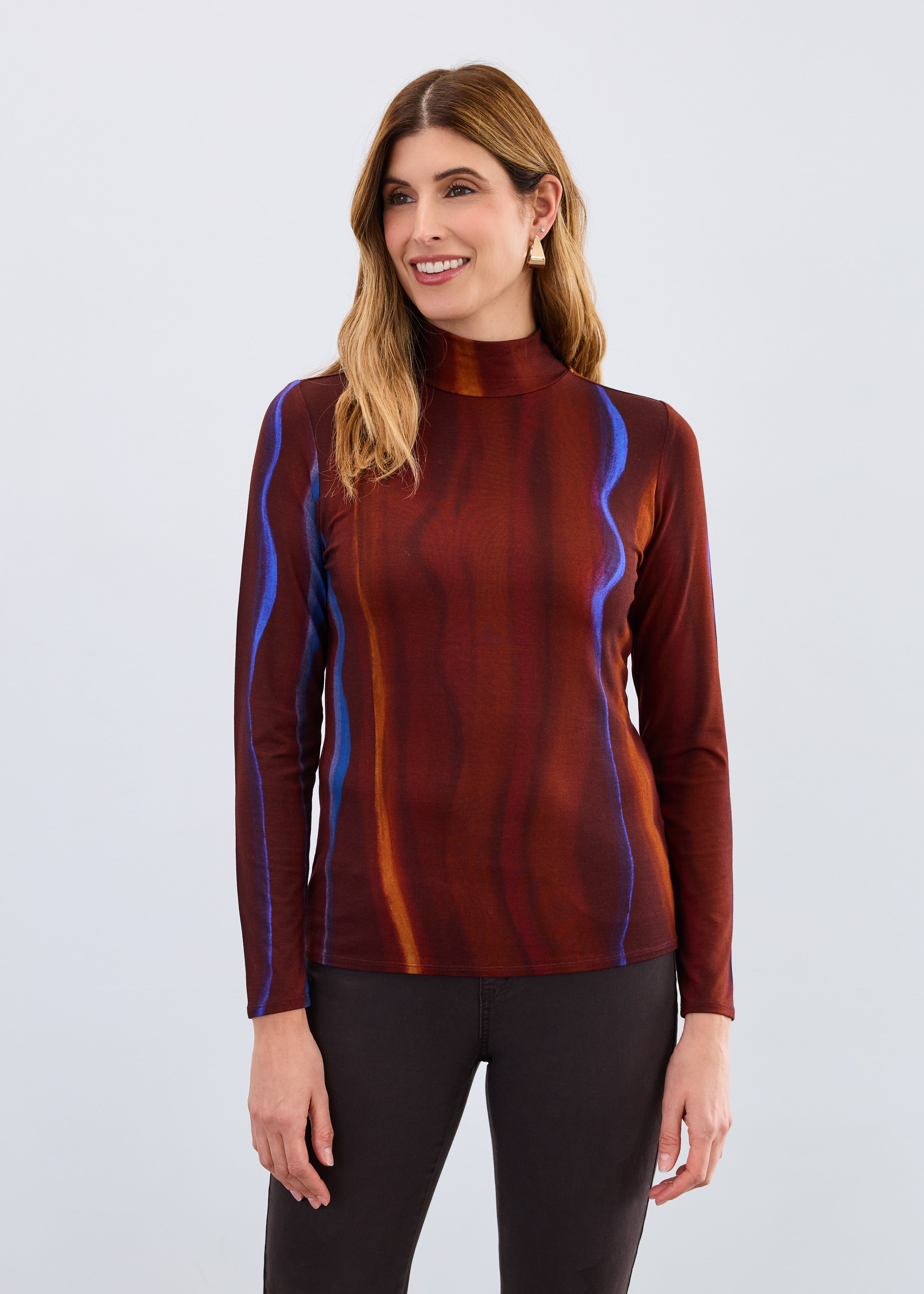 long sleeve mock neck top
