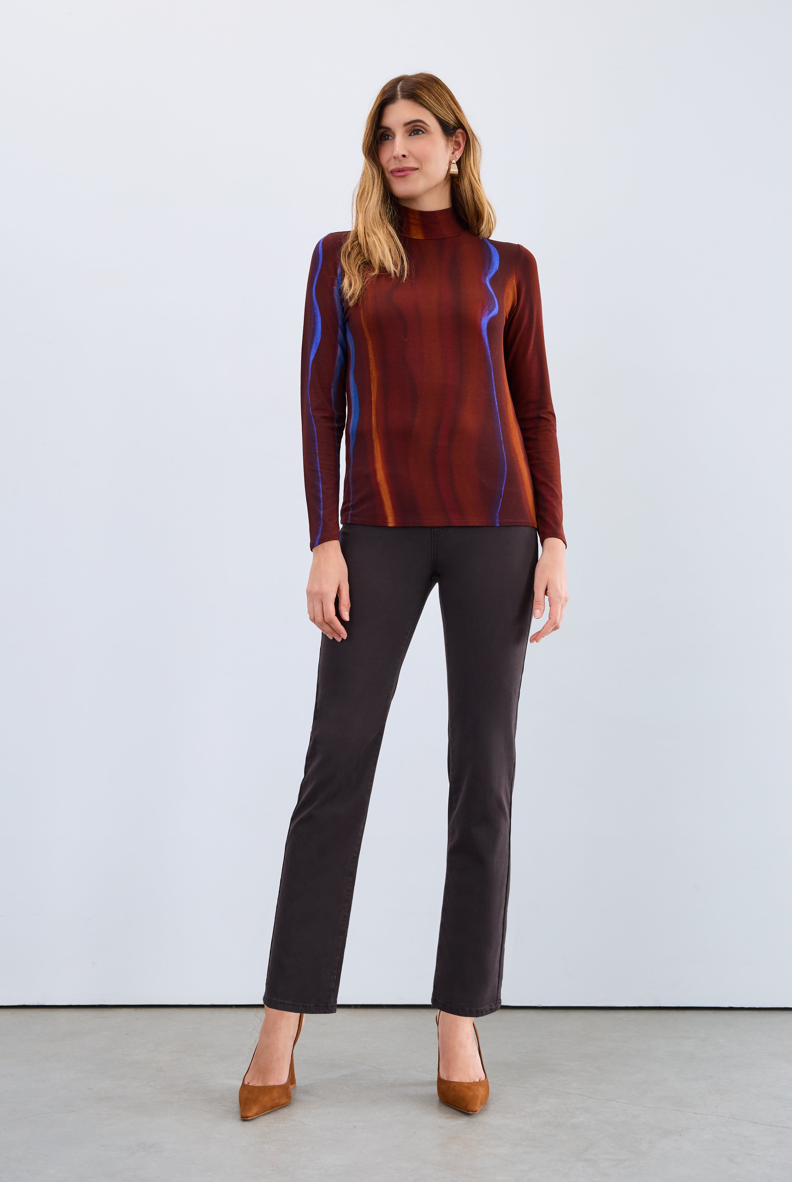 long sleeve mock neck top