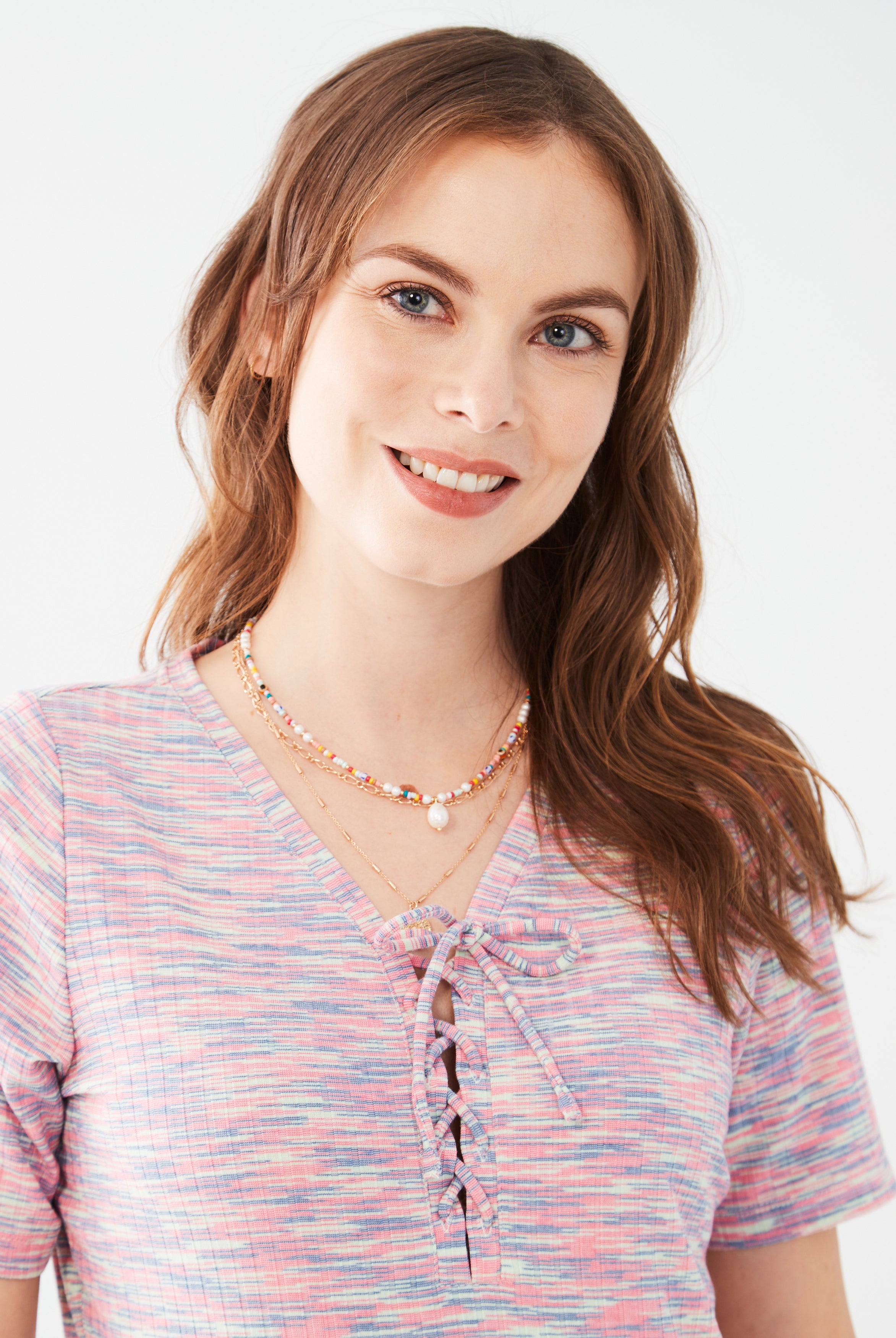 ELBOW SLEEVE TEE W-LACE UP