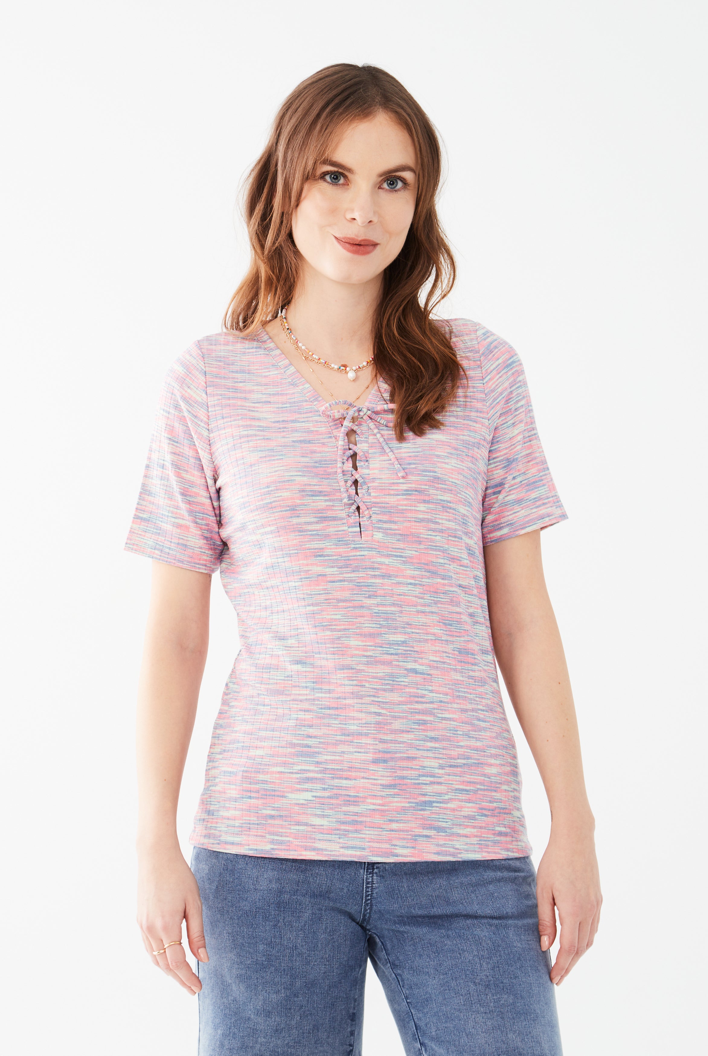 ELBOW SLEEVE TEE W-LACE UP