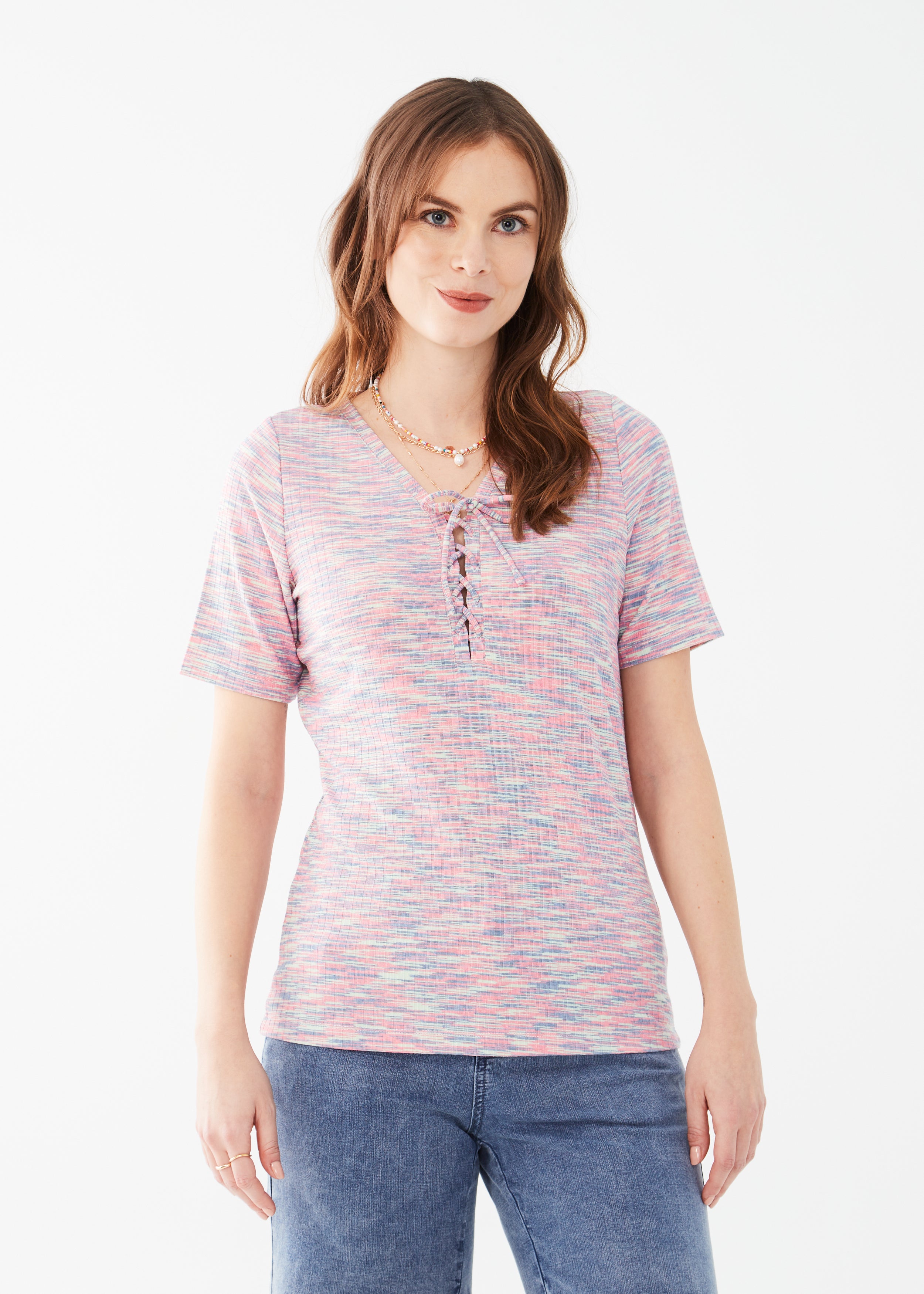 ELBOW SLEEVE TEE W-LACE UP