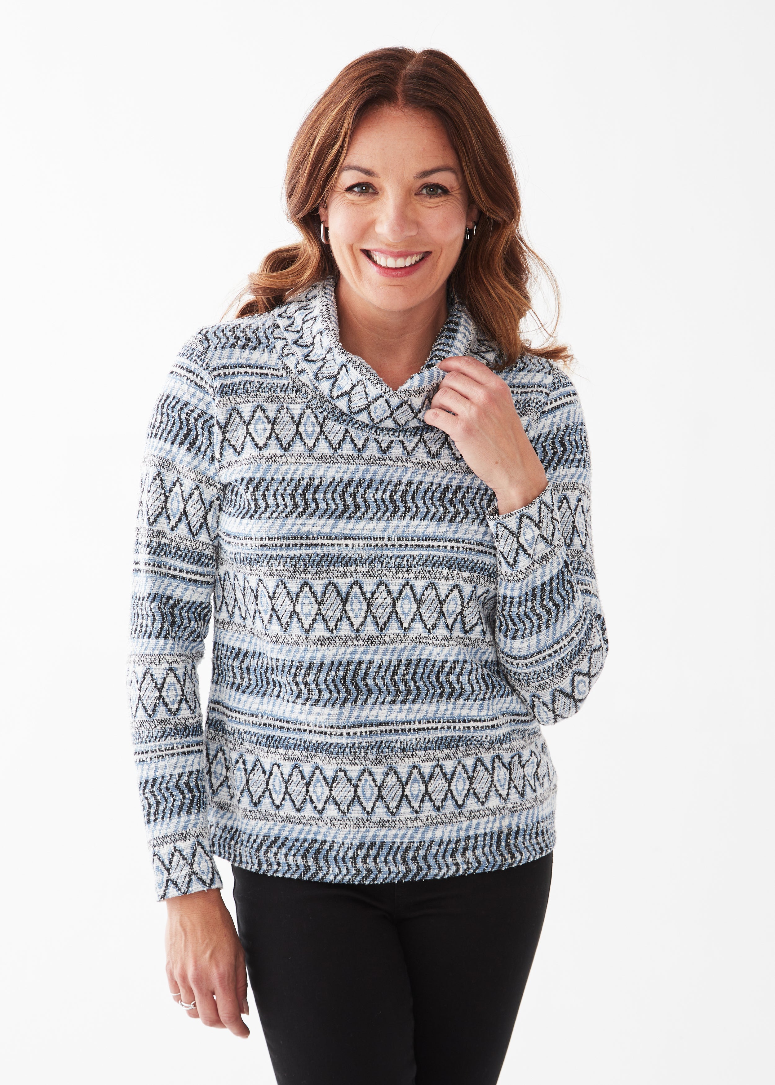 COWL NECK LONG SLEEVE TOP