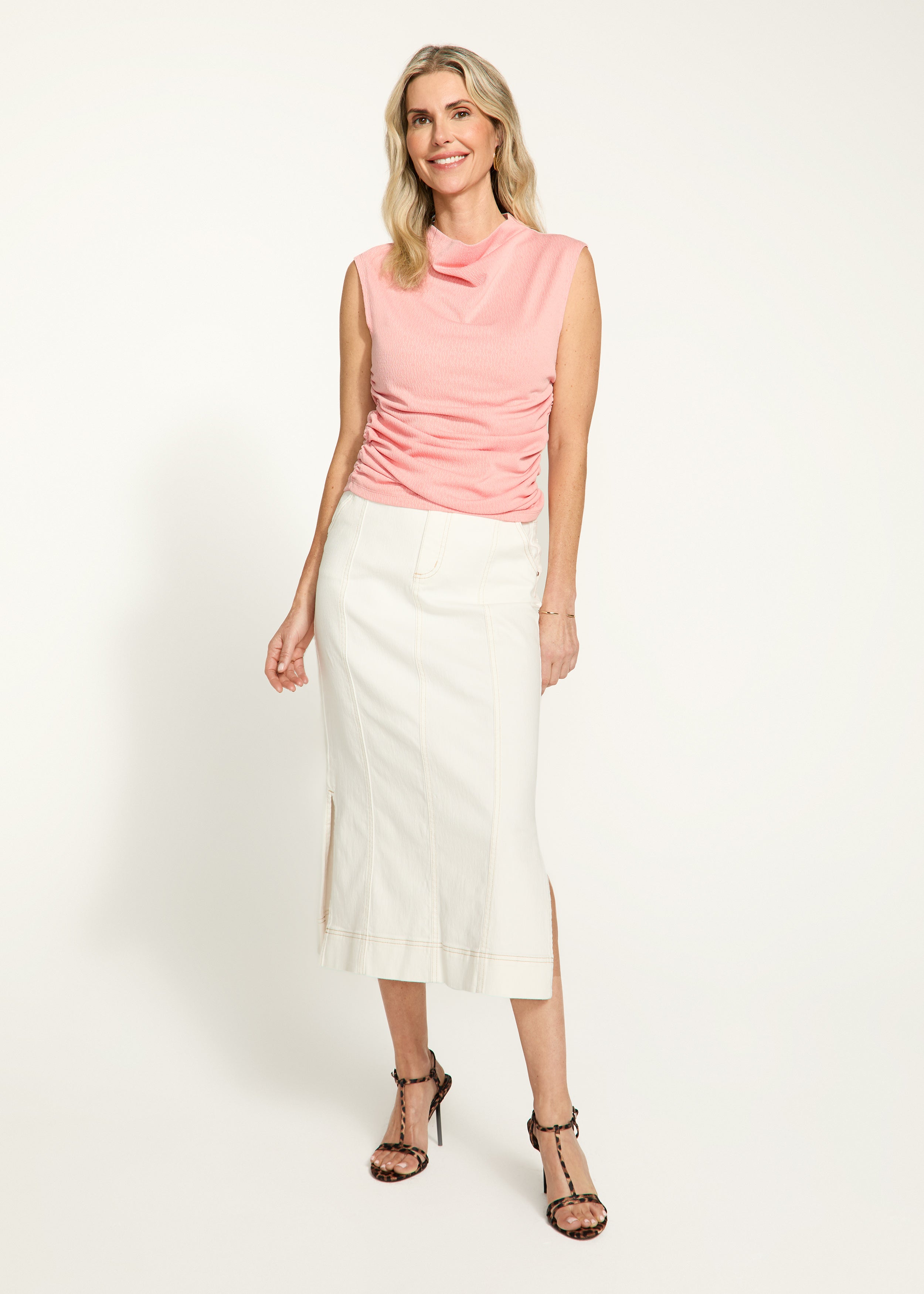 Rushed Cap Sleeve Top