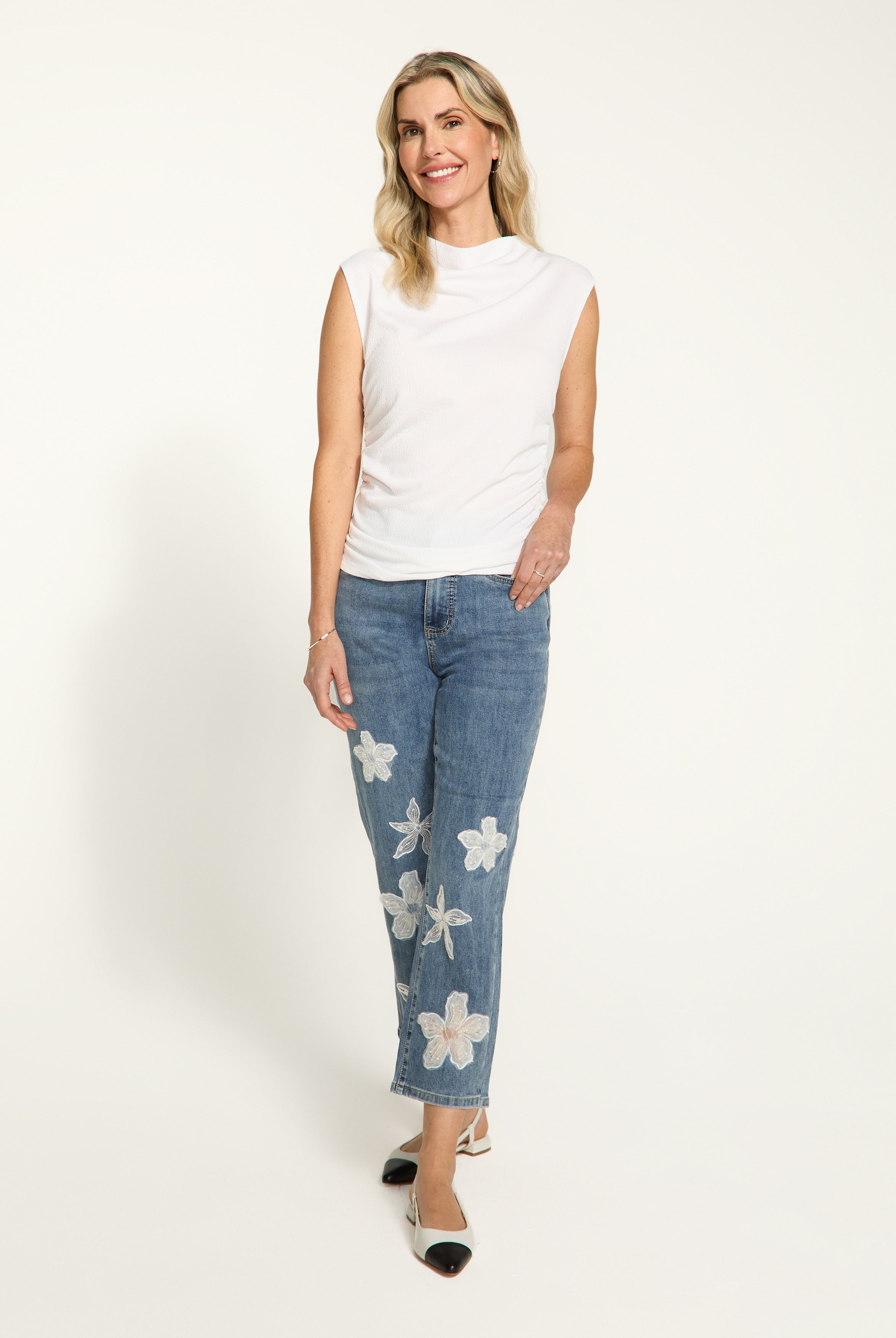 Rushed Cap Sleeve Top