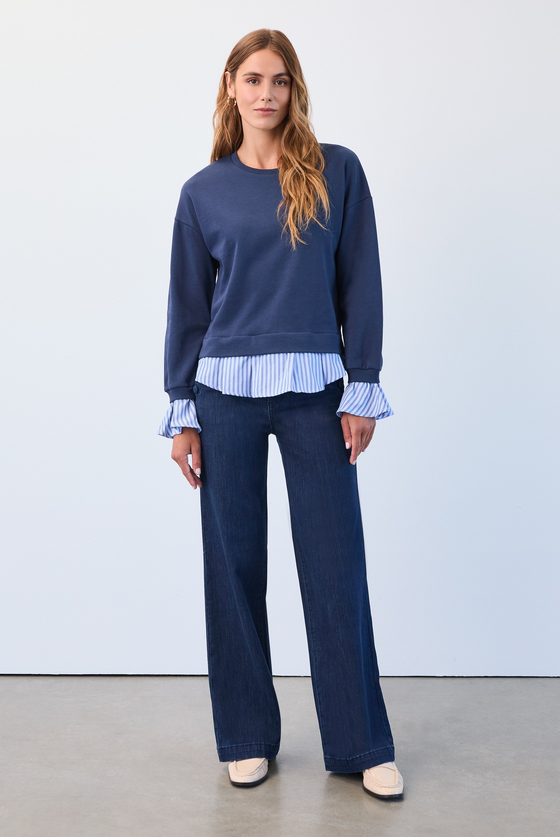 Long sleeve two-for sweater