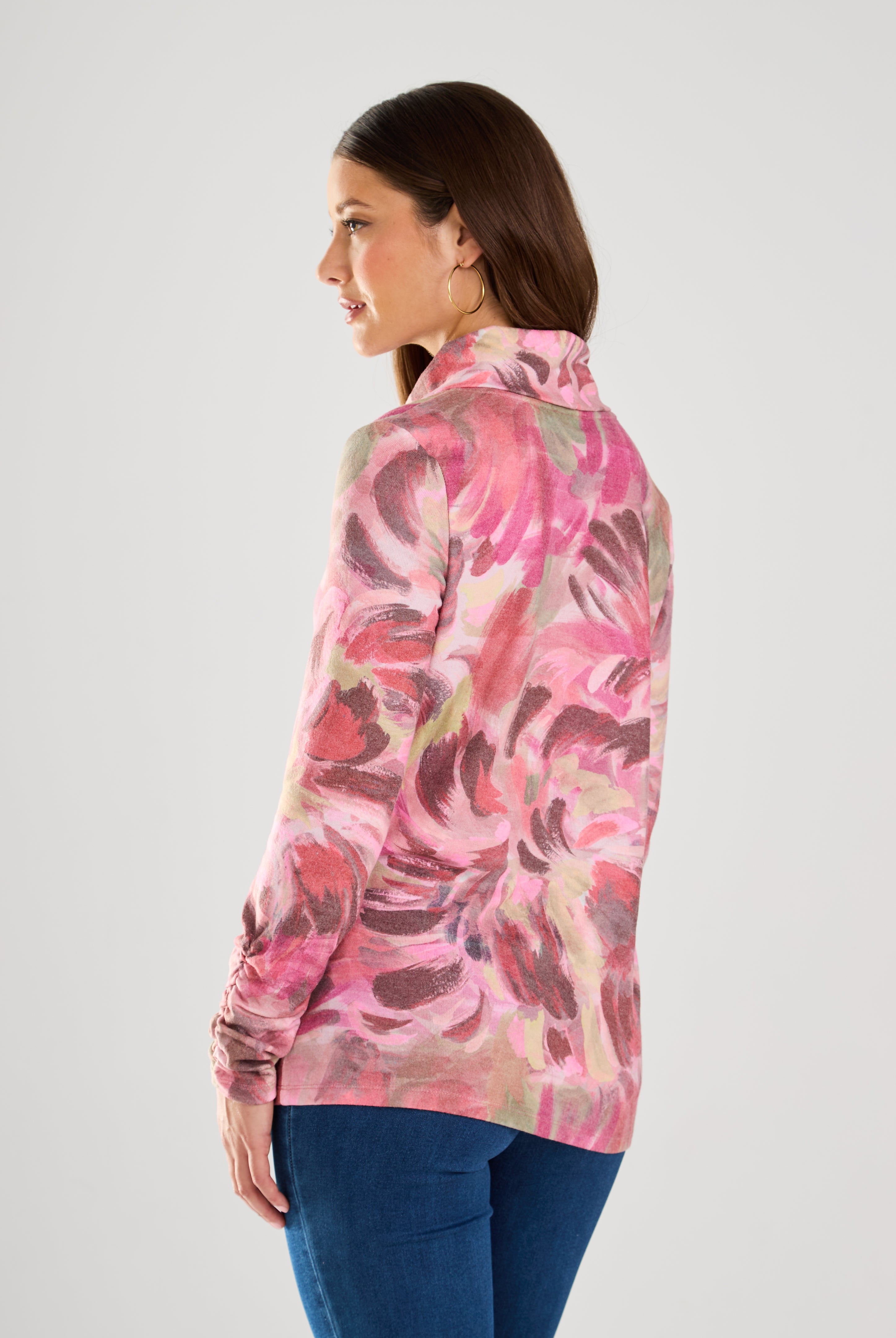 LONG SLEEVE COWL NECK TOP