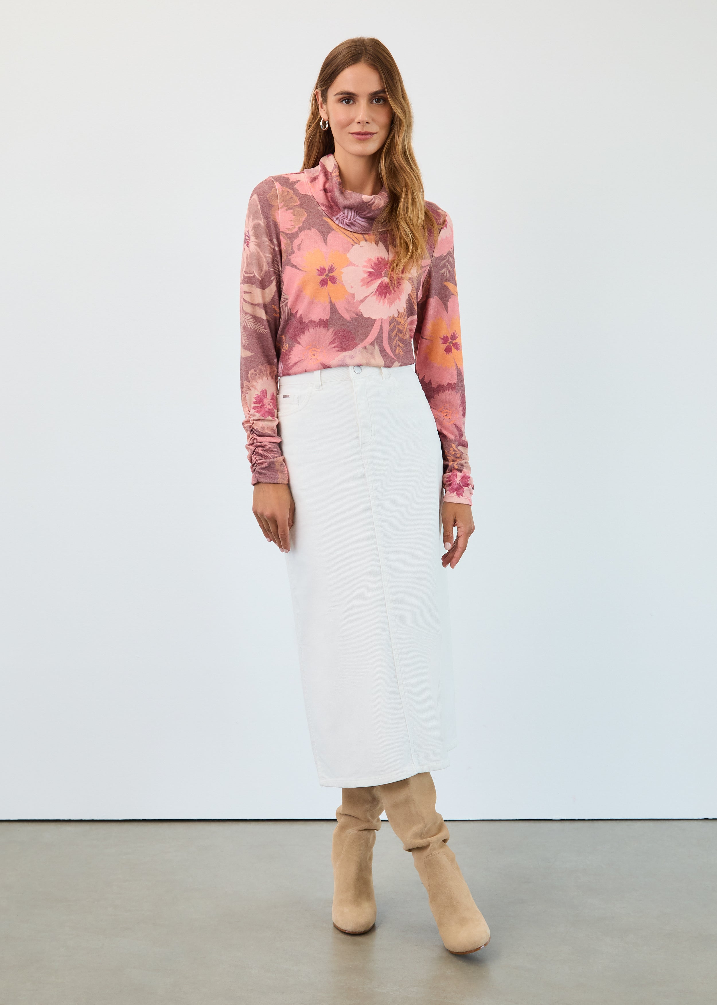 Long sleeve cowl neck top