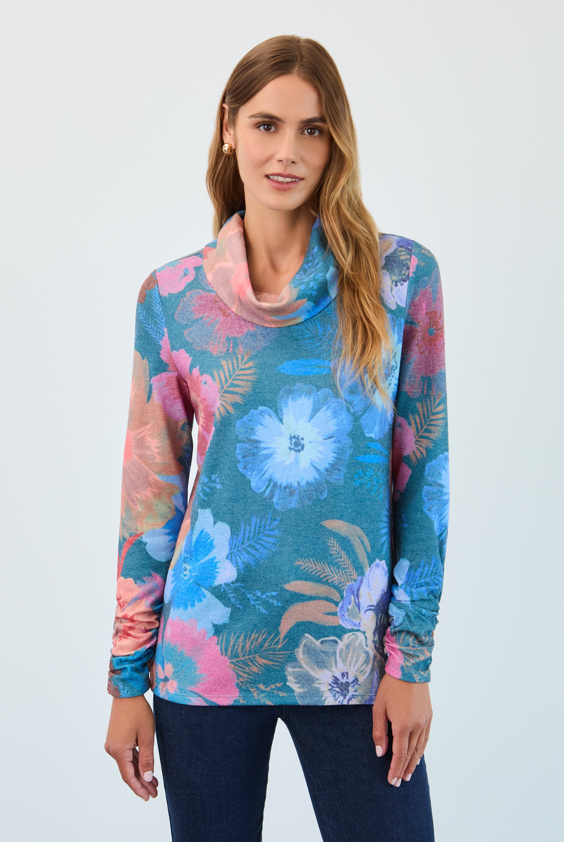 Long sleeve cowl neck top