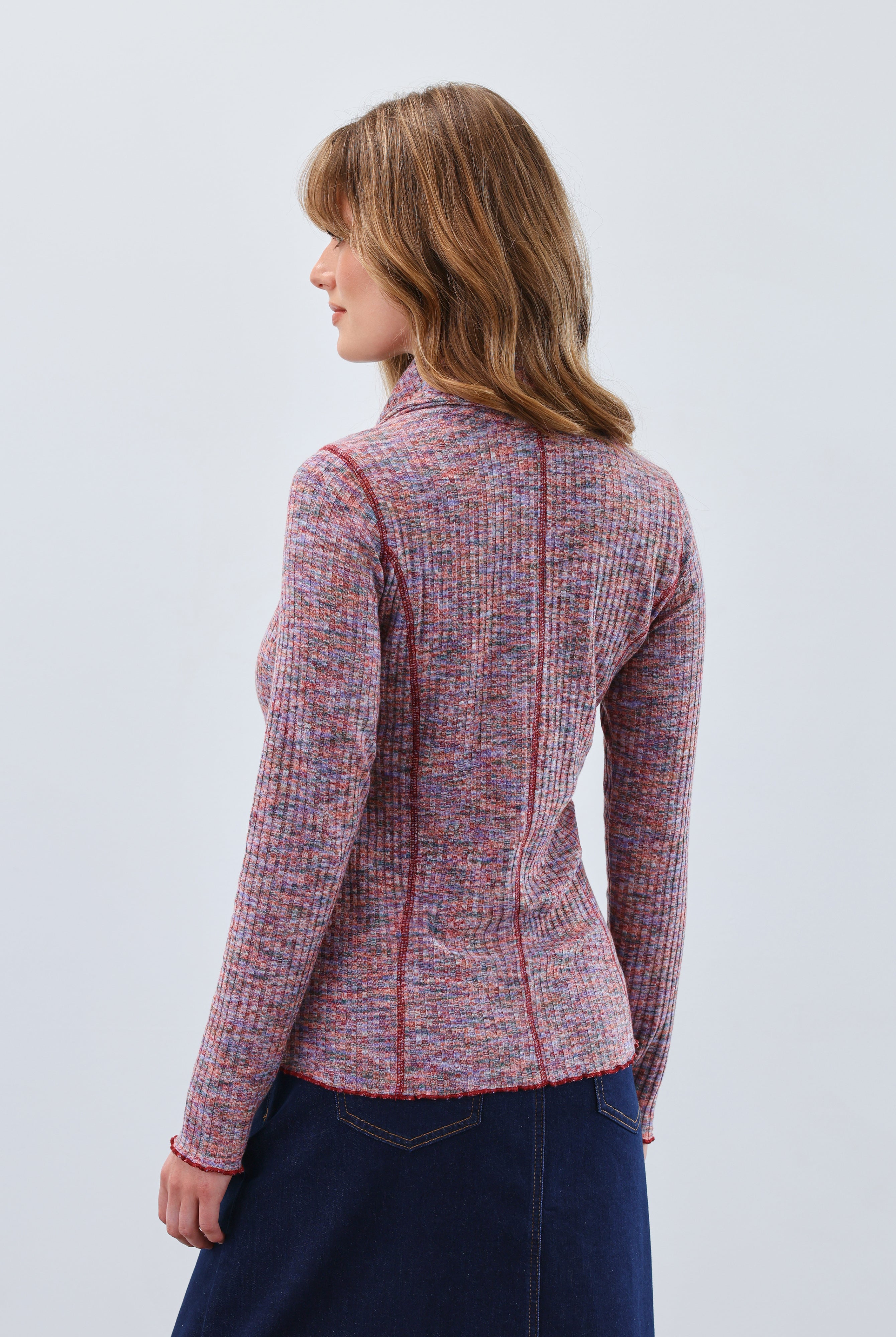 long sleeve cowl neck top