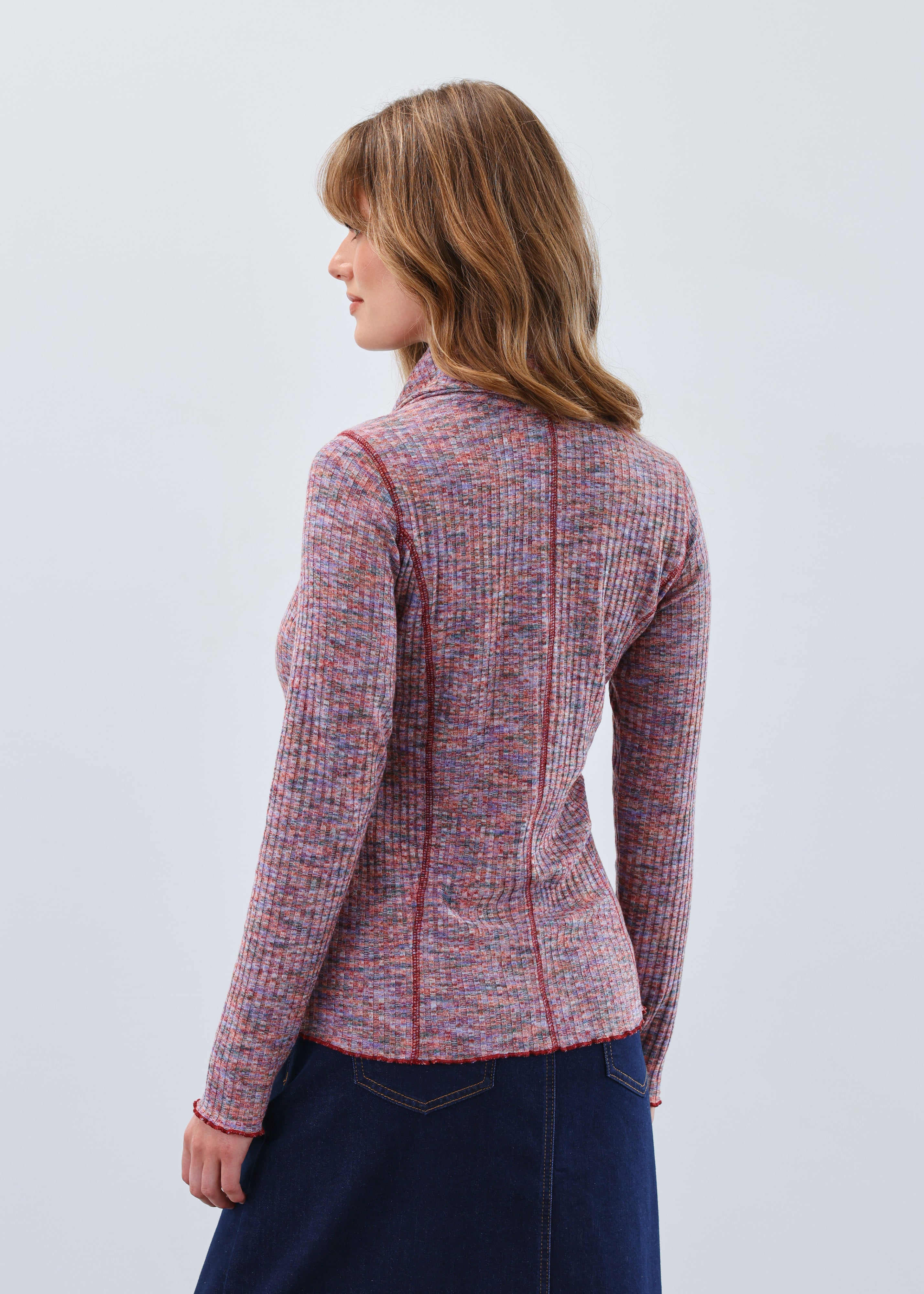 long sleeve cowl neck top